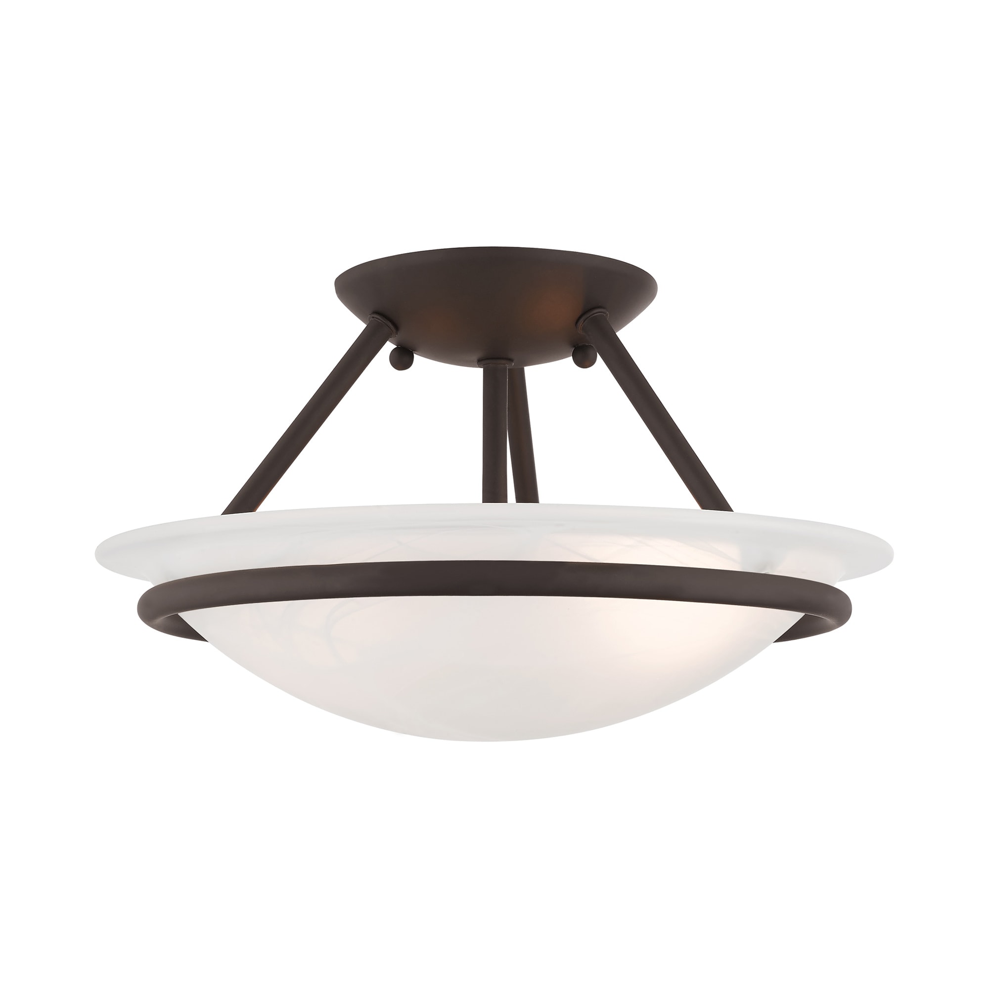 Livex Lighting 4823-07 Newburgh 2 -Light 12-in Matte Bronze Semi Flush Mount Light