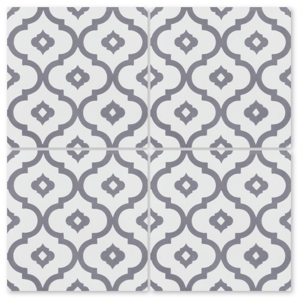 Villa Lagoon Tile LS-KASB1-S1-P16 Kasbah Excalibur 8-in x 8-in Unglazed Cement Patterned Floor and Wall Tile (6.8889-sq. ft/ Carton)