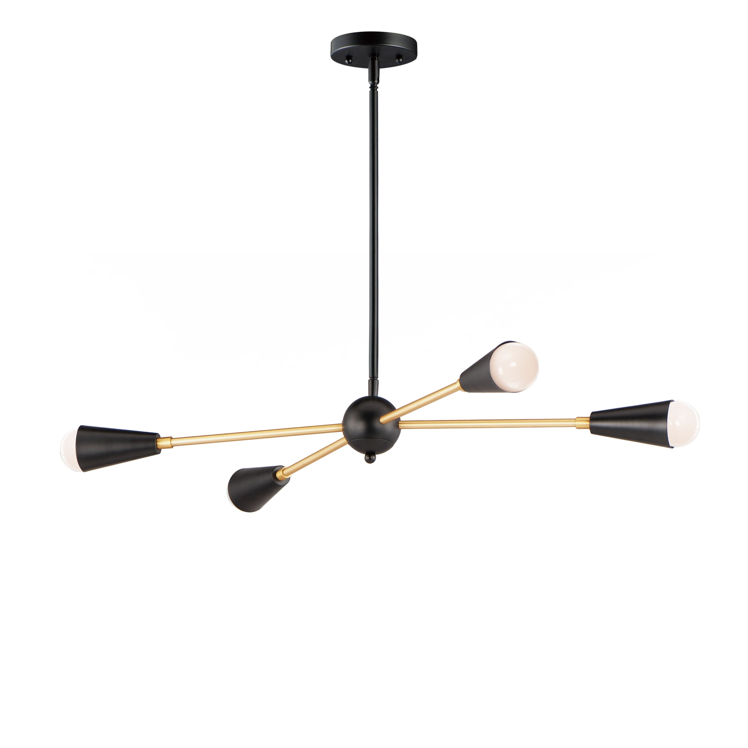 Maxim Lighting 11264BKSBR/BUL Lovell 4 -Light Black/Satin Brass Mid-century Sputnik Large Hanging Pendant light