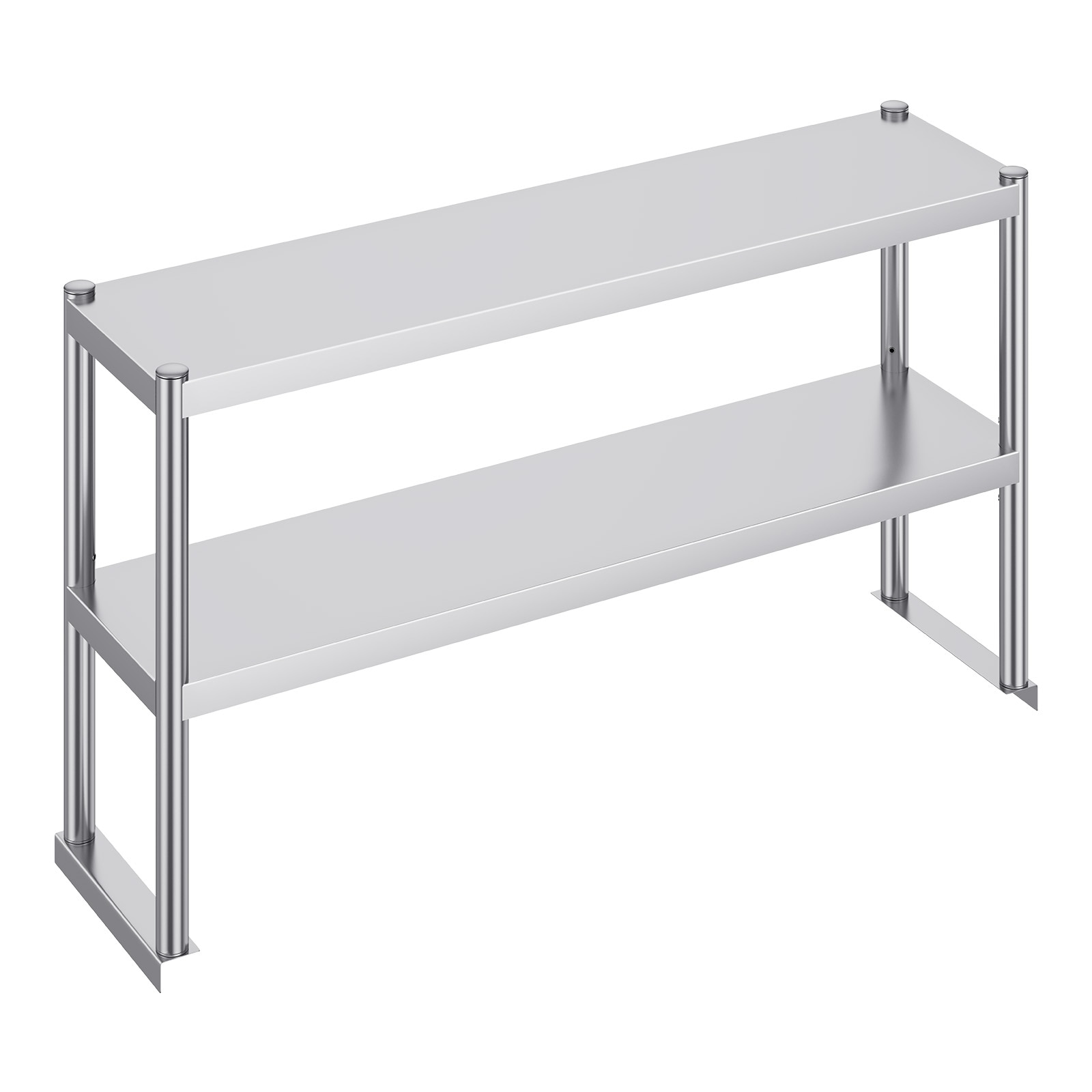 GIVIMO 12 x 48-in Double-Tier Stainless Steel Overshelf - Height-Adjustable Double Deck Prep Work Table Overshelf for Kitchen Restaurant Workshop