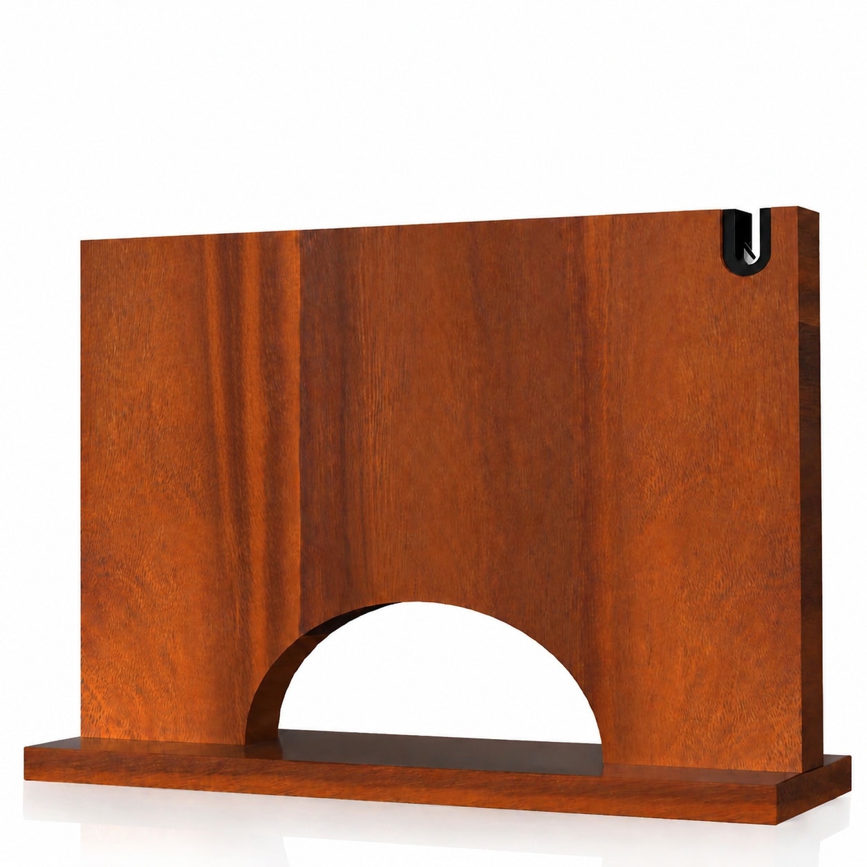 Aoibox  Double Sided Magnetic Knife Block with Sharpener and Acacia Wood Stand for Kitchen Counter 12x10 Inches