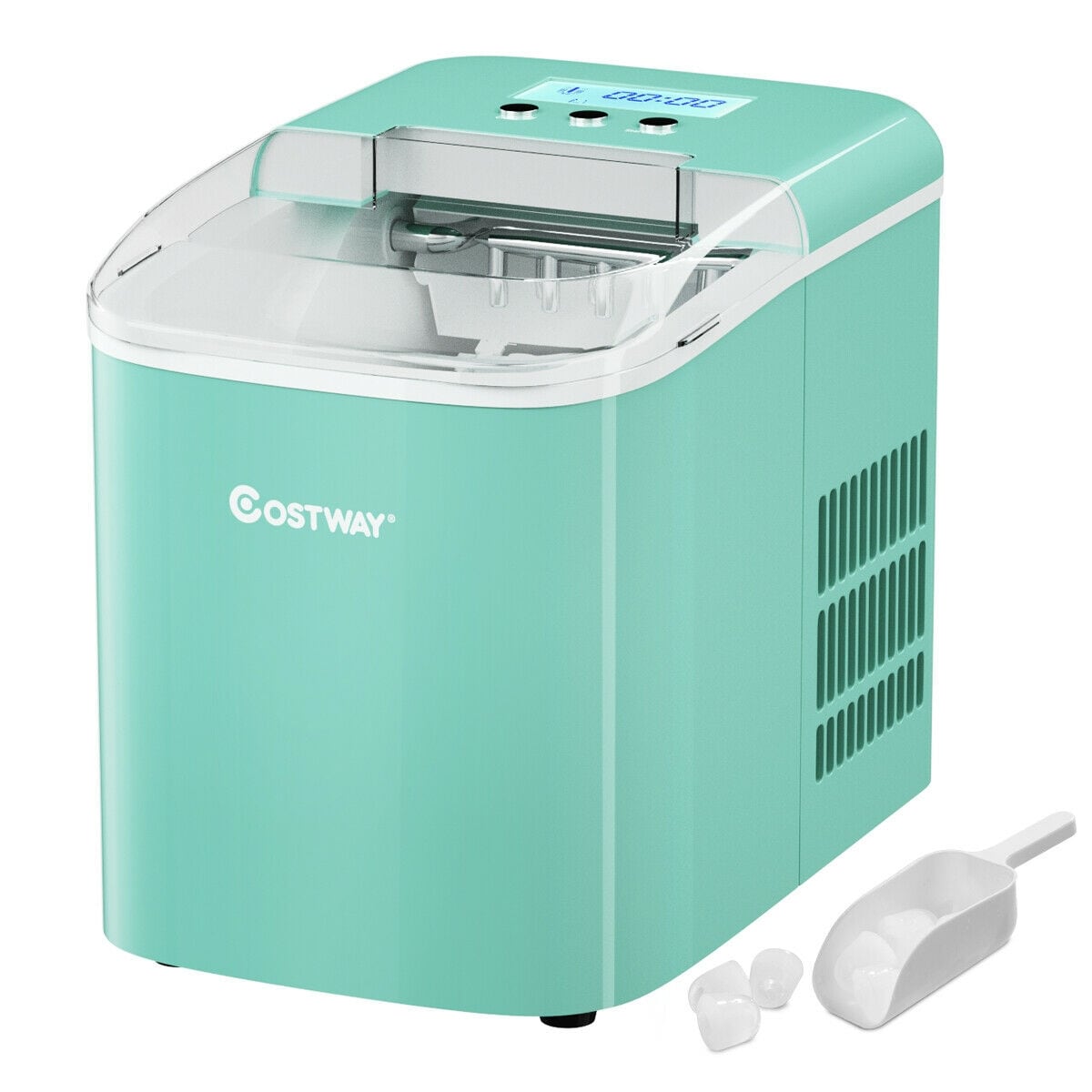 CASAINC WF-EP24764GN 26-lb Flip-up Door Freestanding For Commercial Use Bullet Ice Maker (Green)