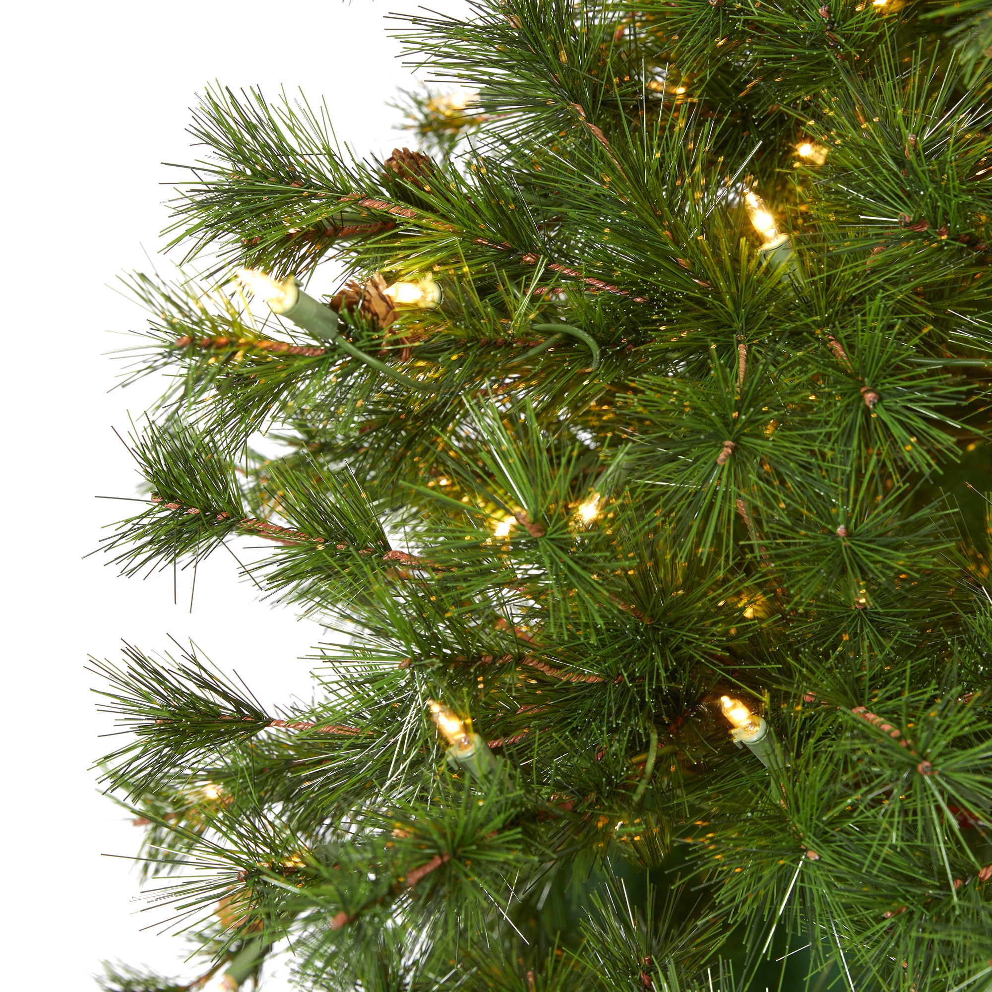 Nearly Natural 7-ft Pine Pre-lit Artificial Christmas Tree with LED ...