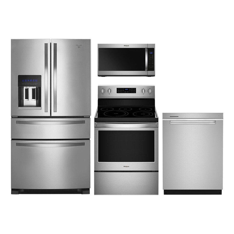 Whirlpool 3 Piece Kitchen Appliances Package with WRX735SDHZ 36 Inch French  Door Refrigerator, WFG975H0HZ 30 Inch Gas Range and WDF550SAHS 24 Inch  Built In Full Console Dishwasher in Stainless Steel