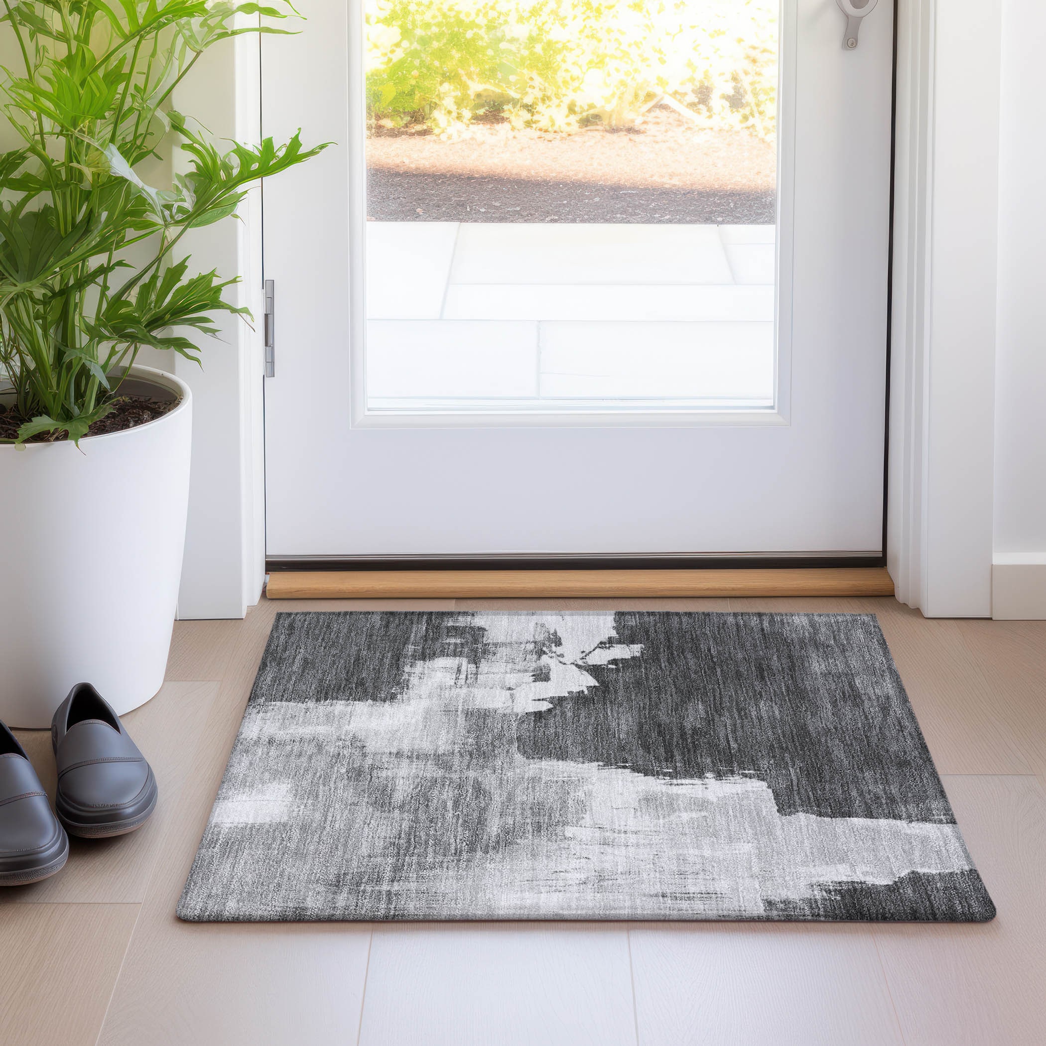 Addison Rugs ACN1334GY20X30 Chantille ACN1334GY 2 x 3 (ft) Gray Rectangular Indoor/Outdoor Geometric Machine washable Pet Friendly Area rug