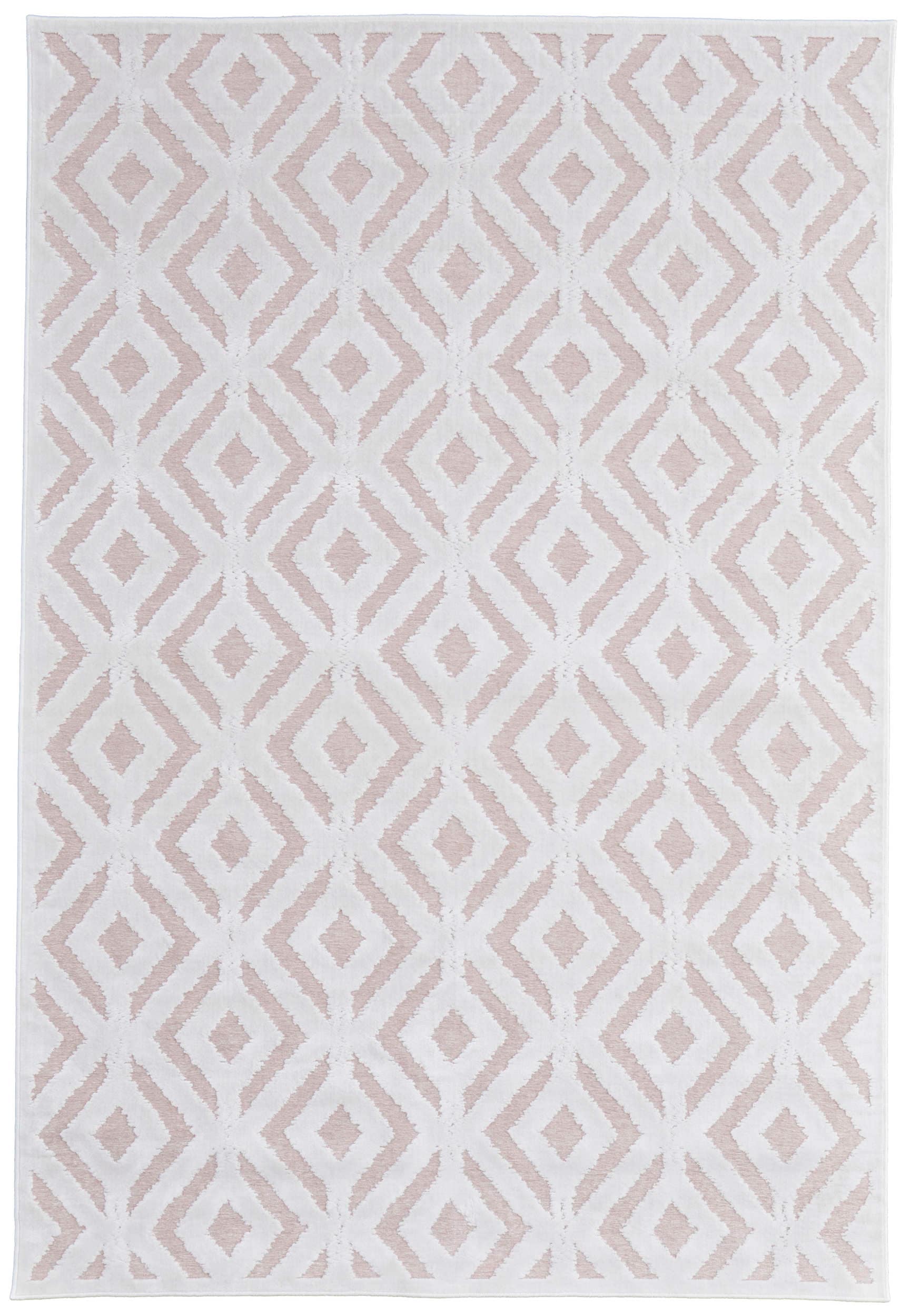 Room Envy 680R3490BLHWHTG25 8 x 10 (ft) Loomed Rayon Pink/White Rectangular Indoor Solid Area rug