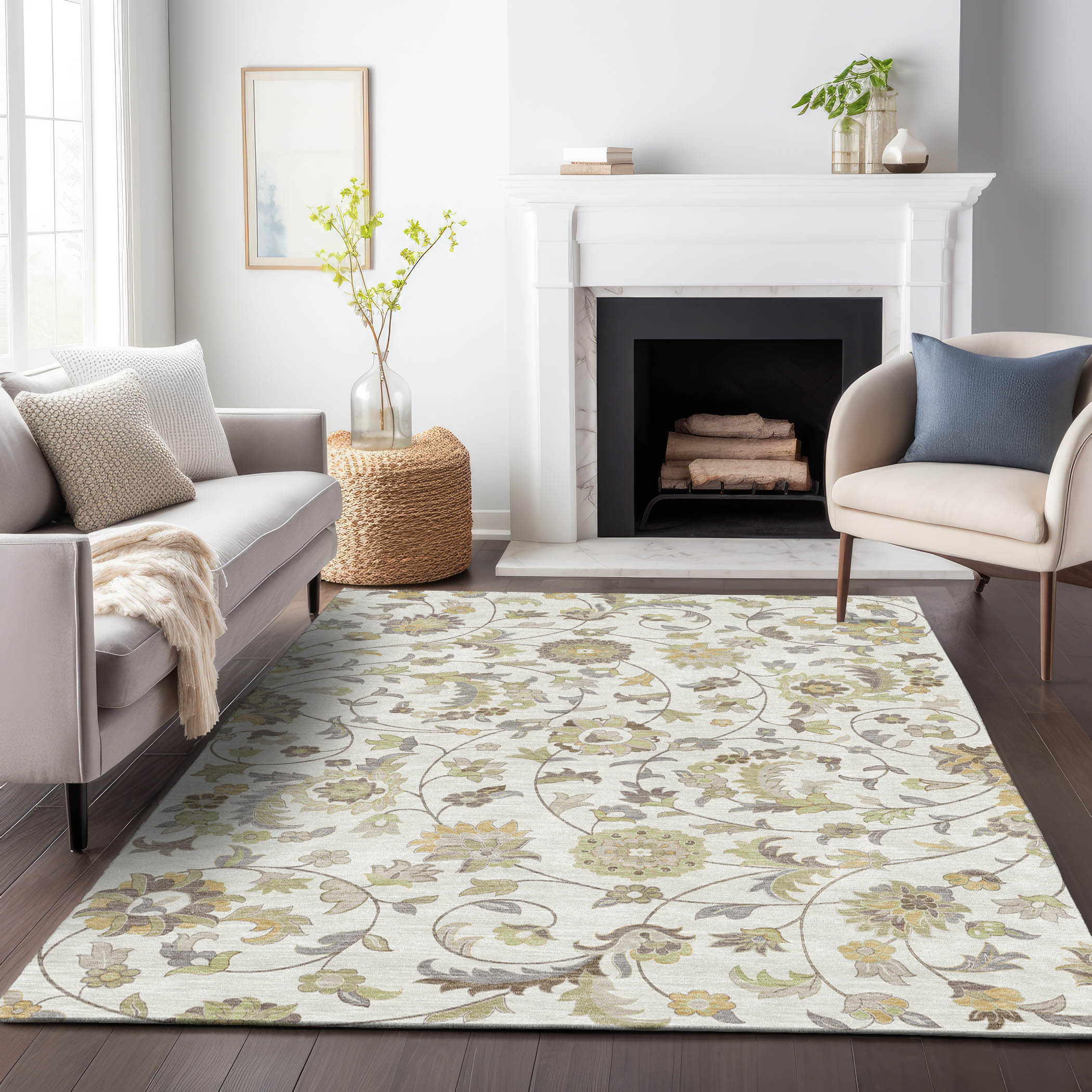 Addison Rugs ACN1006IV8X10 Chantille ACN1006IV 8 x 10 (ft) Polyester Ivory Rectangular Indoor/Outdoor Geometric Machine washable Area rug