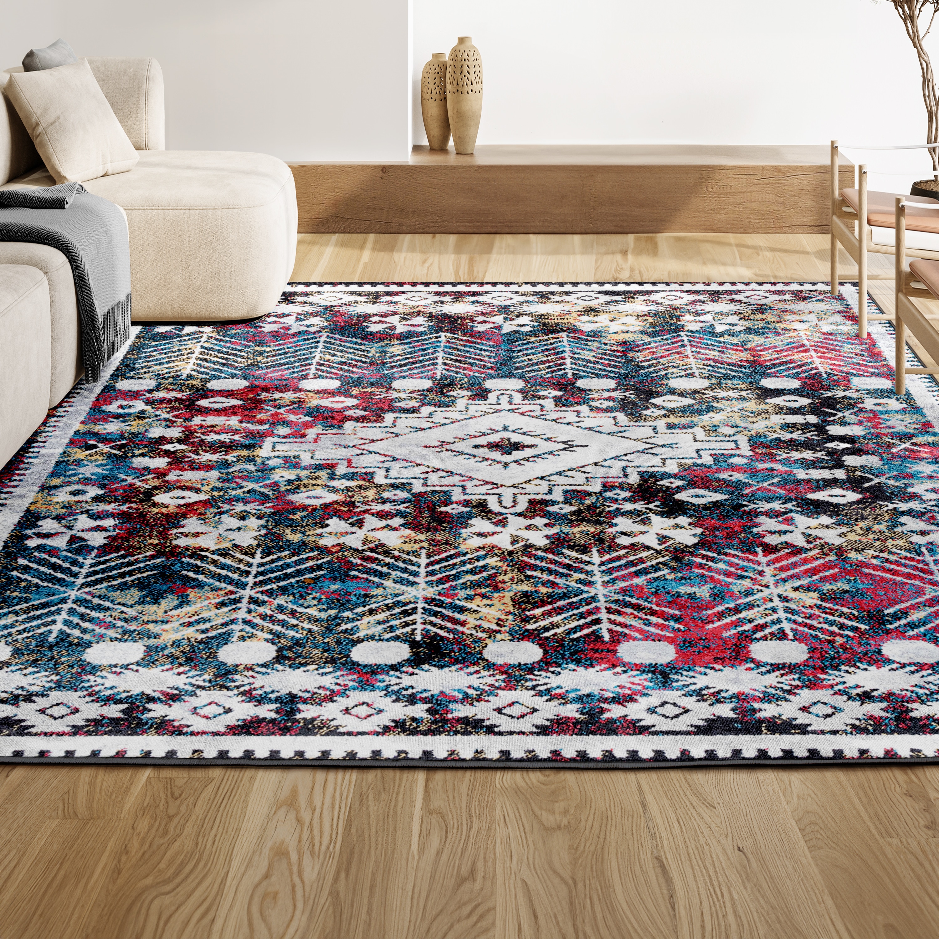 Dhiya Distressed Multicolor Kilim 2 x 8 Runner Rug