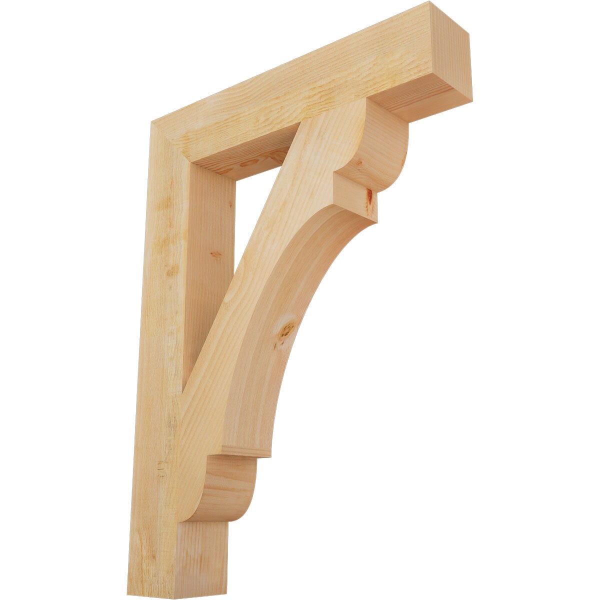 Ekena Millwork BKT06X32X44OLY05RDF Olympic block rough sawn 6-in x 32-in x 44-in Douglas fir Brown Wood Standard bracket