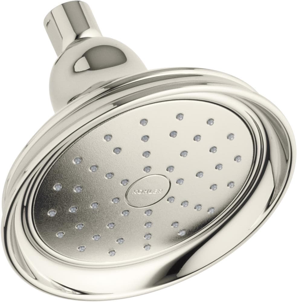 KOHLER K-14519-G-SN Bancroft 1.0 -Settings Vibrant Polished Nickel 5.9375-in Round Fixed Shower Head 1.75 GPM
