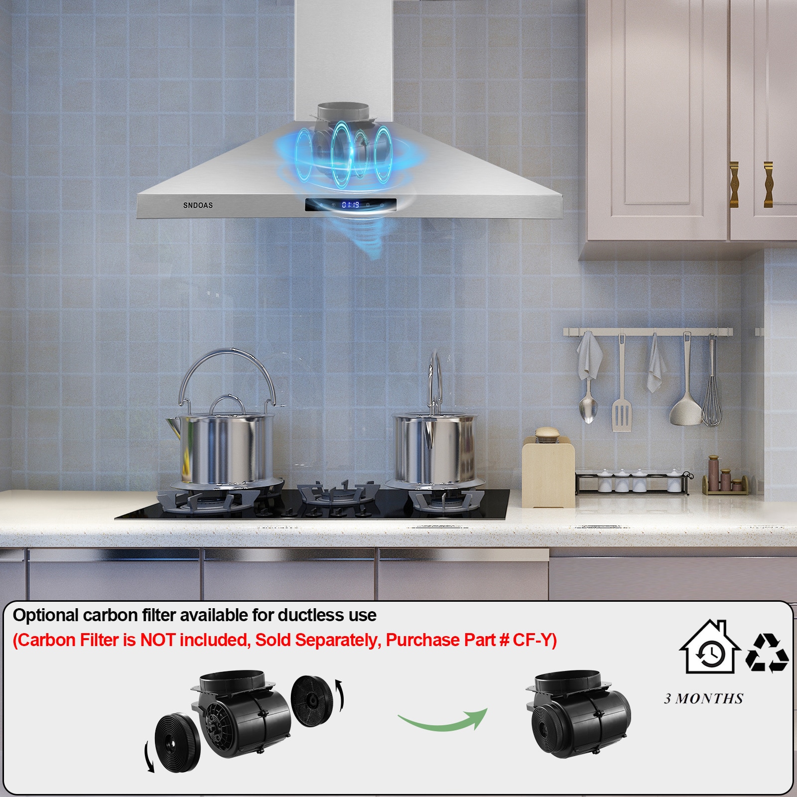 Kahomvis GEHT-DOQP-6CA Wall-Mounted-Range-Hoods - View #7