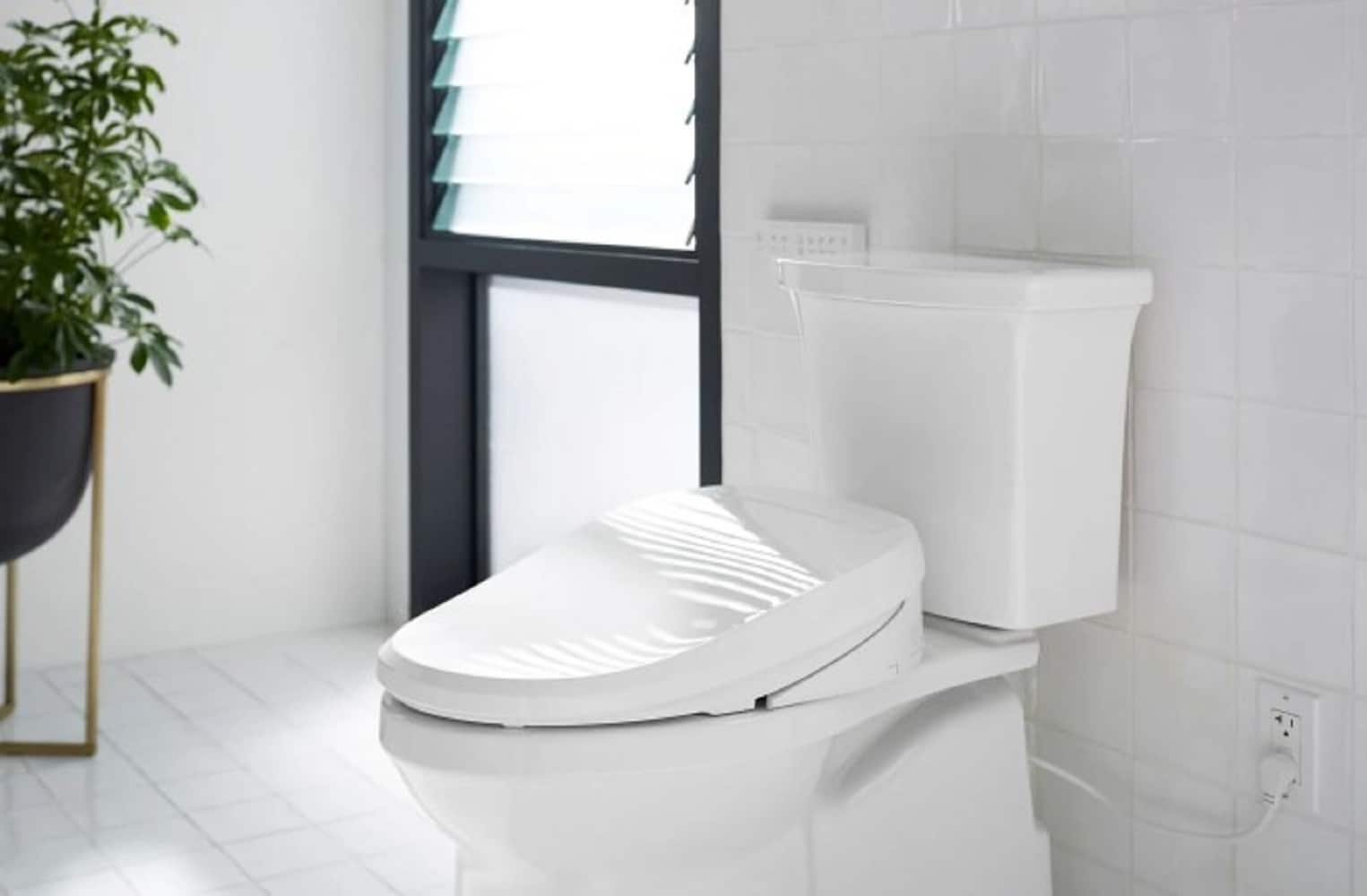 KOHLER PureWash E820 Plastic White Elongated Soft Close Heated Bidet ...