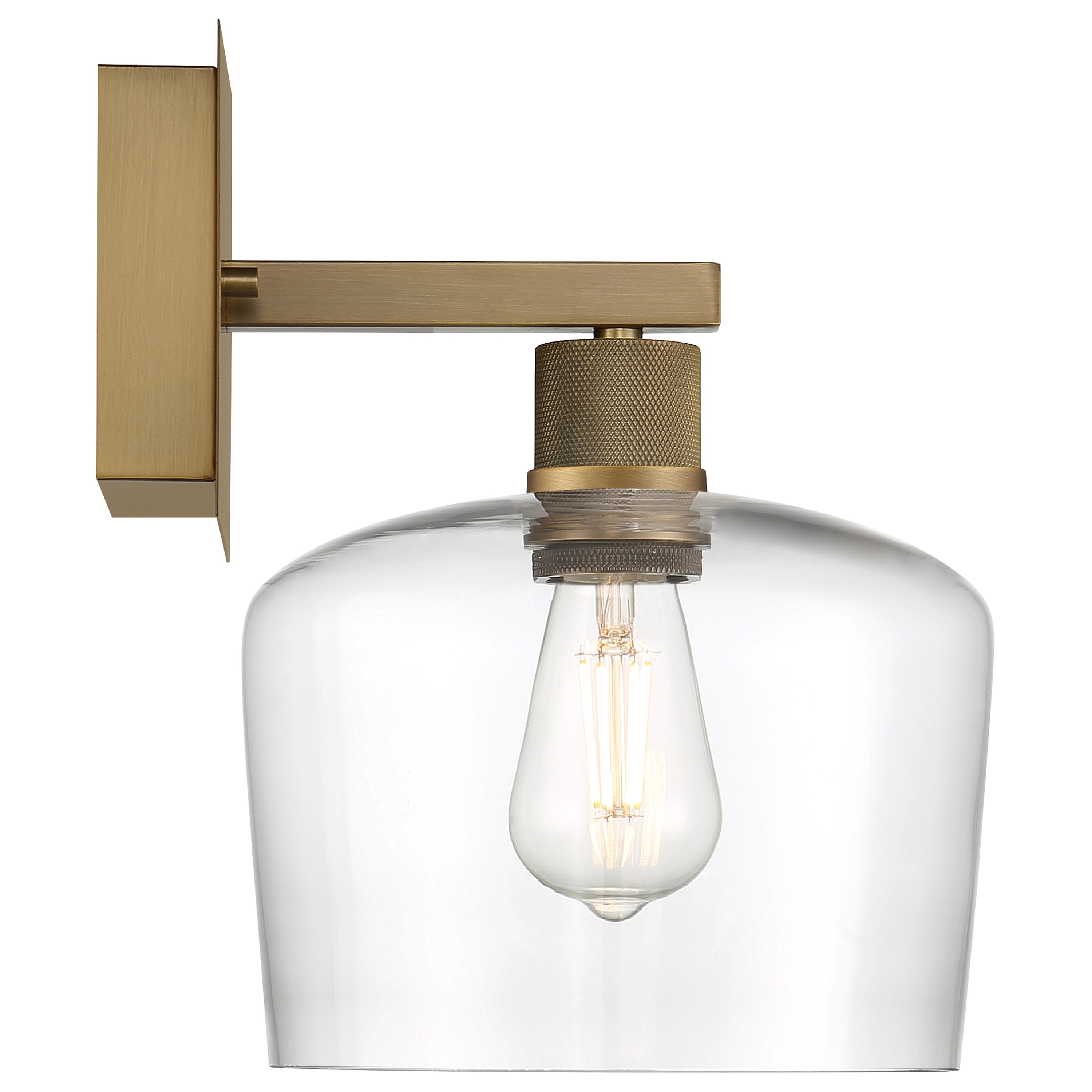 Port Nine Antique Brushed Brass Dimmable LED Wall Sconce