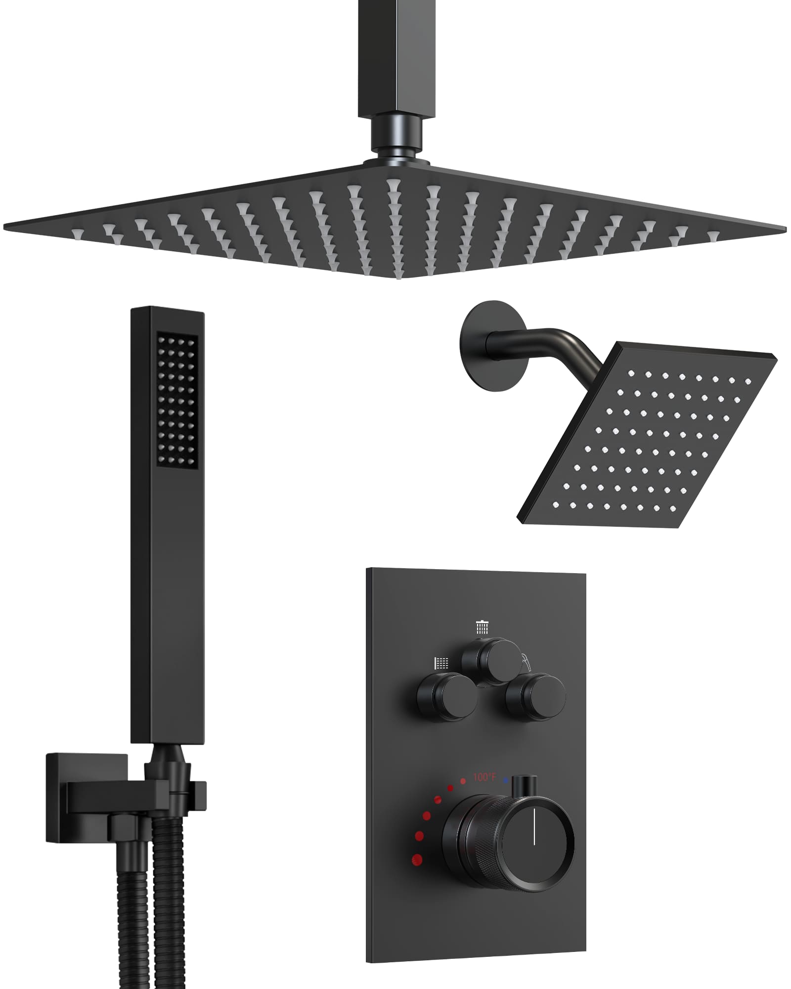 GRANDJOY SFS-1067-BK12 Showerhead-Bar-Panels - View #9