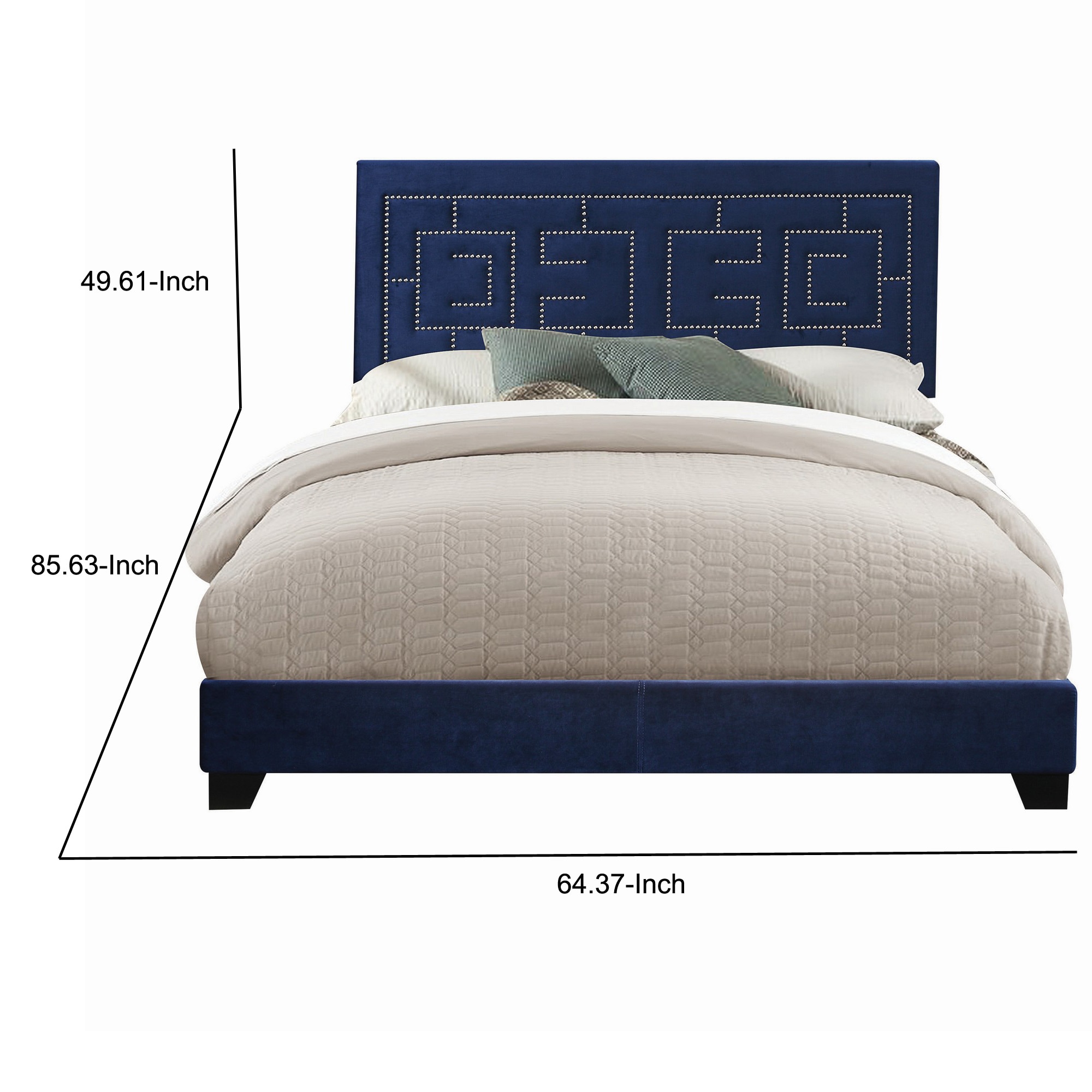 Benzara Blue And Brown Queen Wood Low-profile Bed At Lowes.com