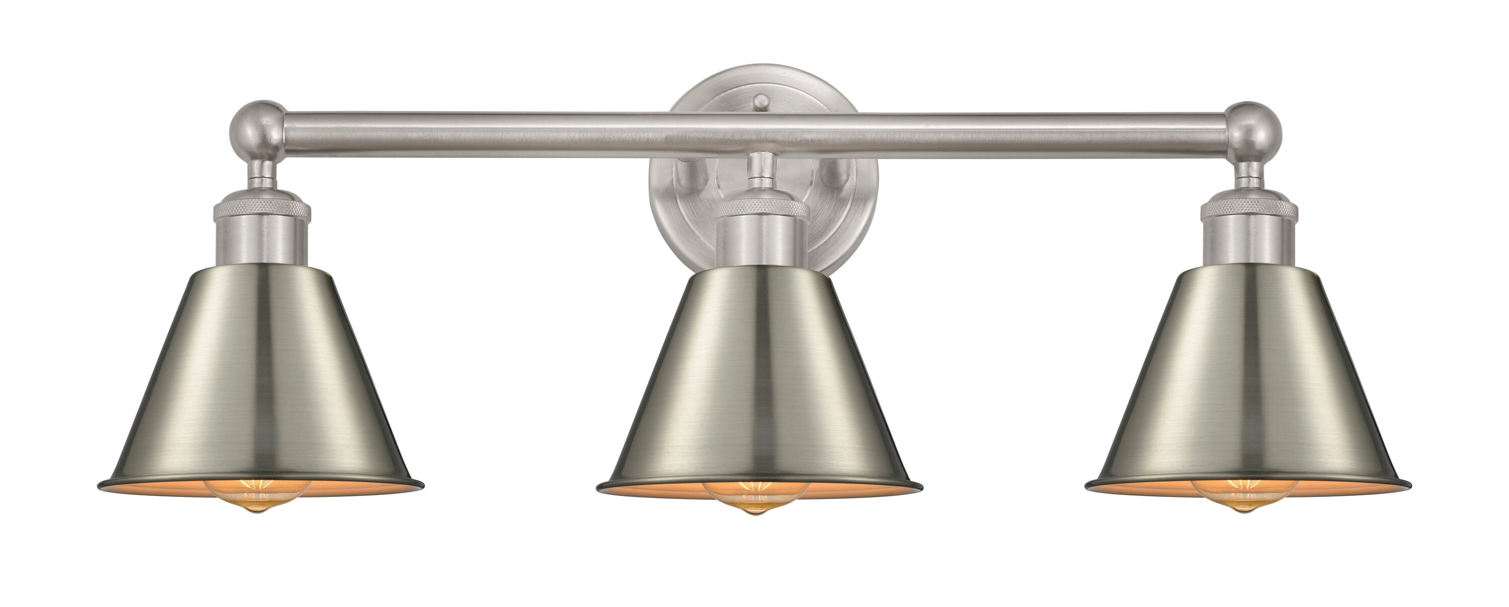 Innovations Lighting 616-3W-SN-M8-SN Smithfield 26-in 3 -Light Brushed Nickel Industrial Vanity light