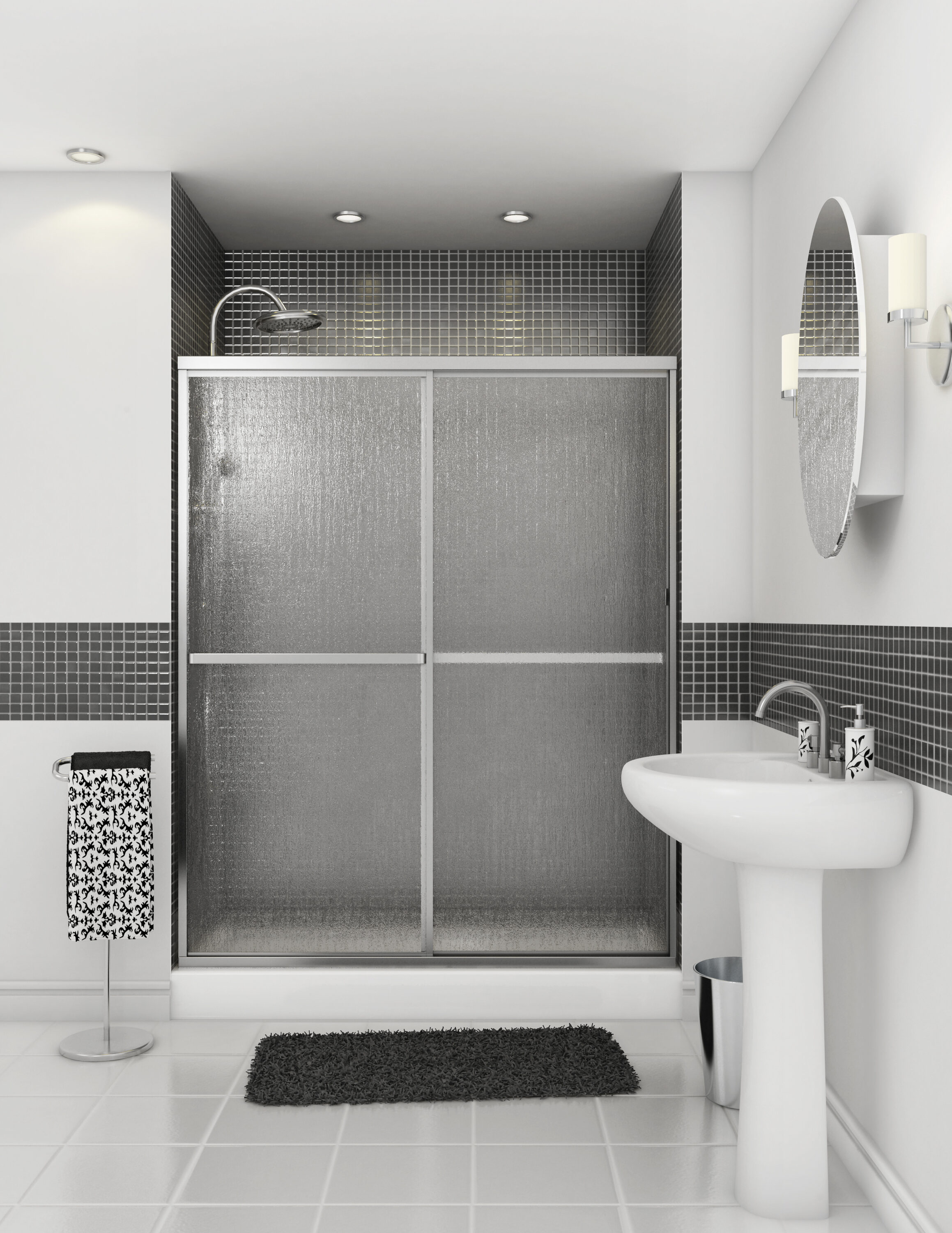 MAAX 835412-970-084-000 Polaris Chrome 1/2-in W x 68.0-in H Framed Bifold Shower door 3/16-in Thick Frosted Glass