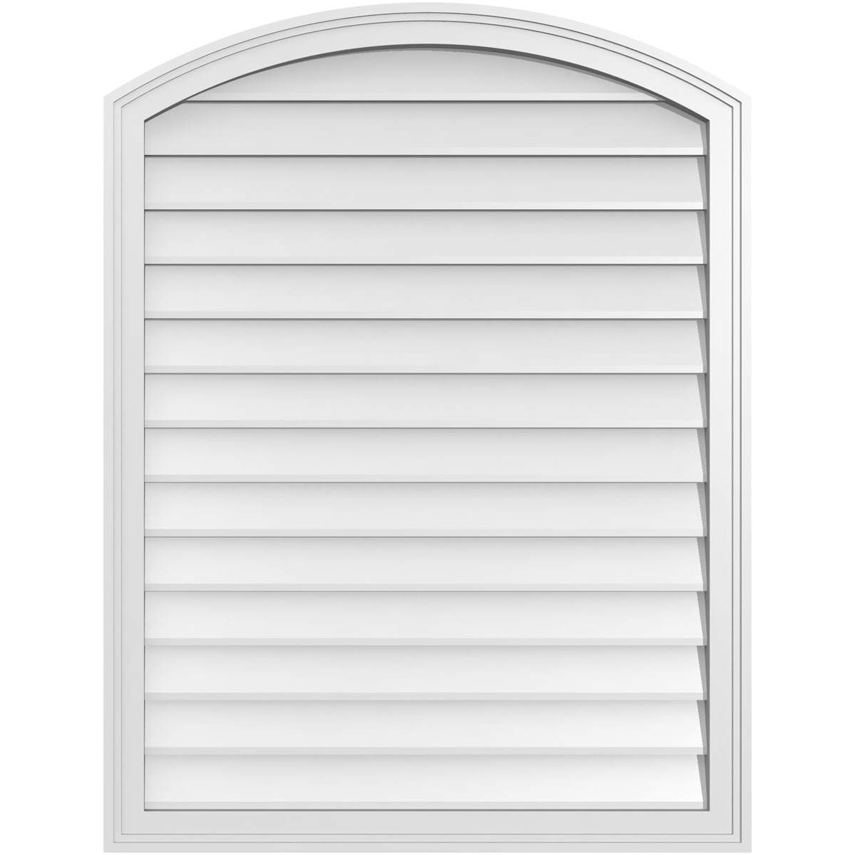 Ekena Millwork GVPAR32X4202SN 32-Inches x 42-Inches Off-white Round top PVC Gable Louver Vent