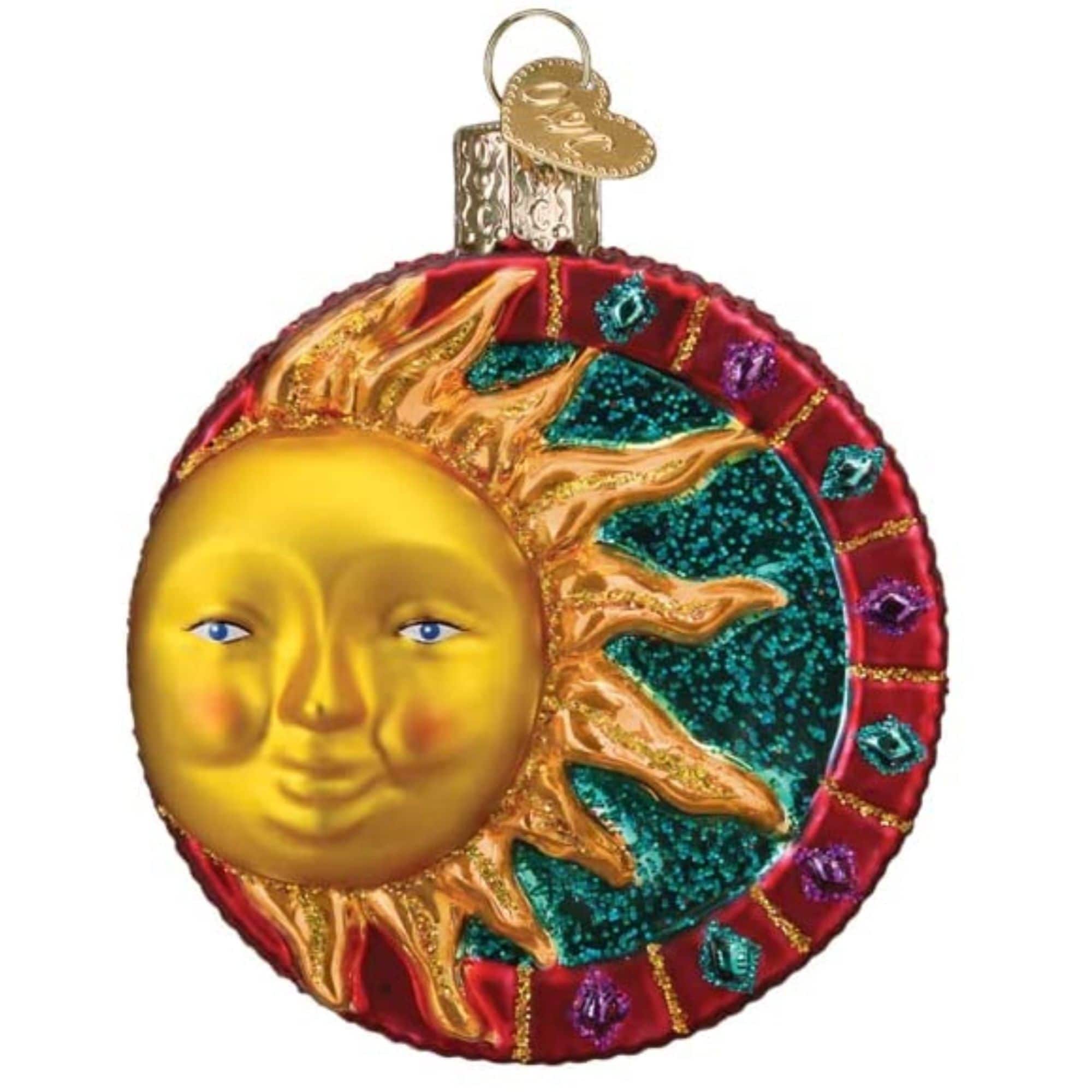 Old World Christmas 729343220424 Glass Blown Ornament for Christmas Tree - Jeweled Sun
