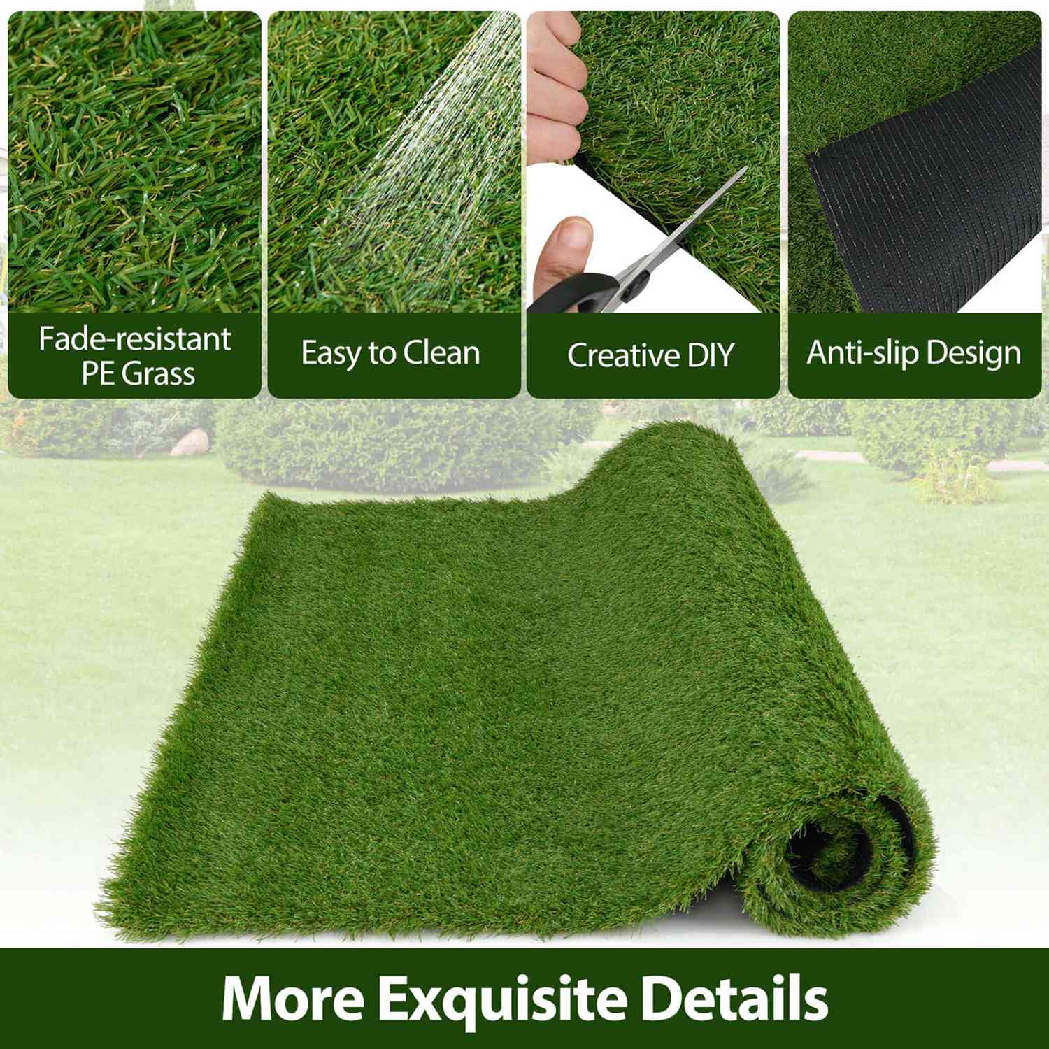 Costway HCST06298 Precut-Artificial-Grass - View #5