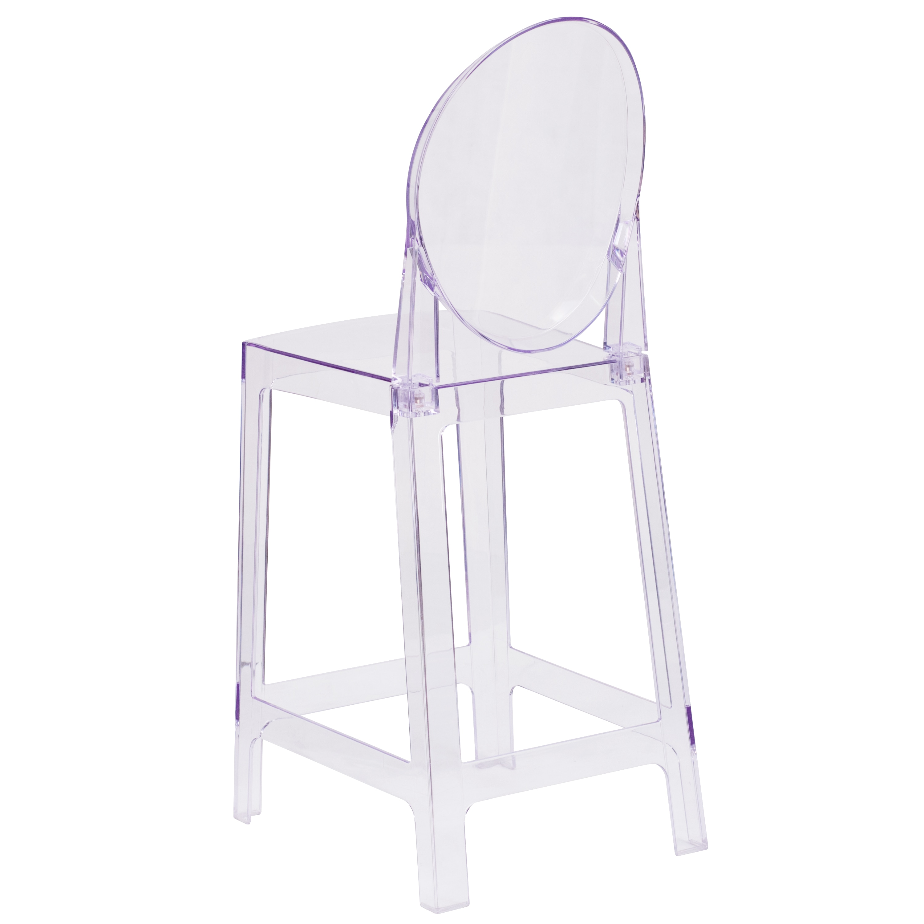 Transparent Crystal Oval Back Counter Stool