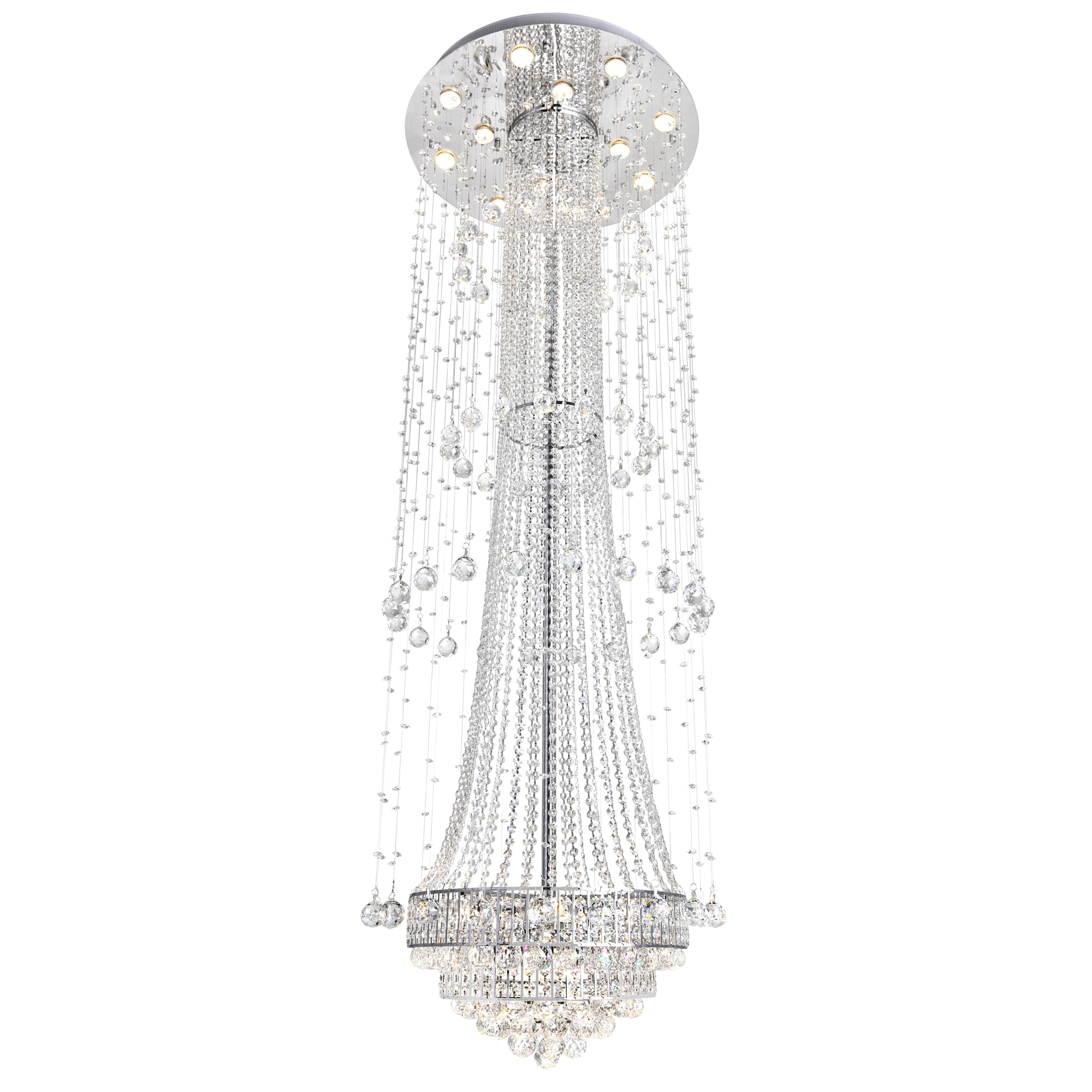 CWI Lighting 6627C26C Hallway 20-Light 32-in Chrome Flush Mount Light