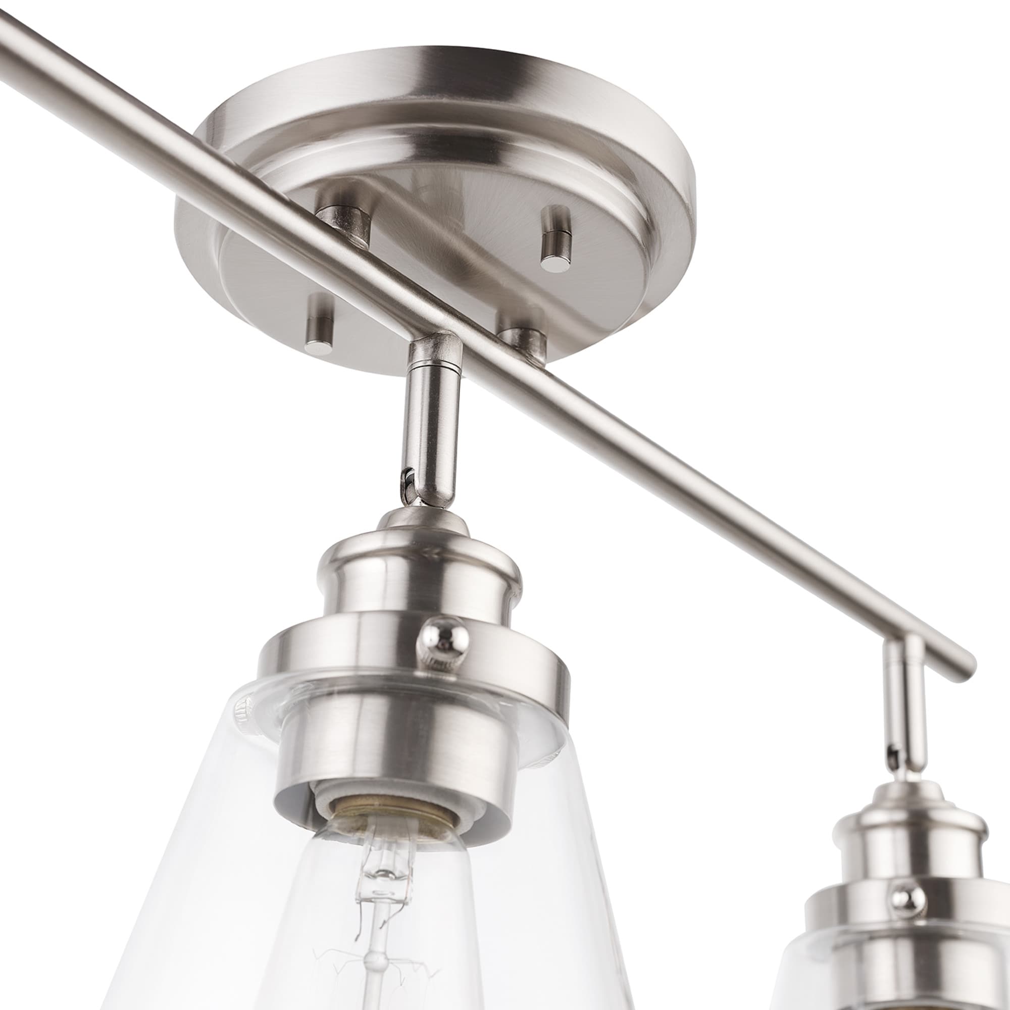 Globe Electric 24.5-in 3-Light Brushed Nickel dimmable Medium Base