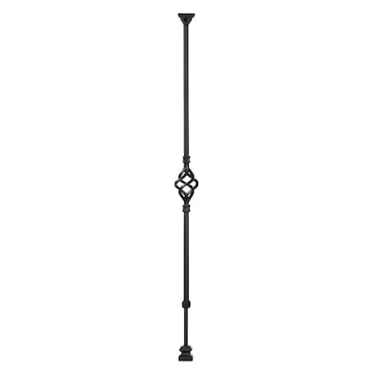 Satin Black Stair Parts 5/8" Round Iron Balusters for Stair Remodel