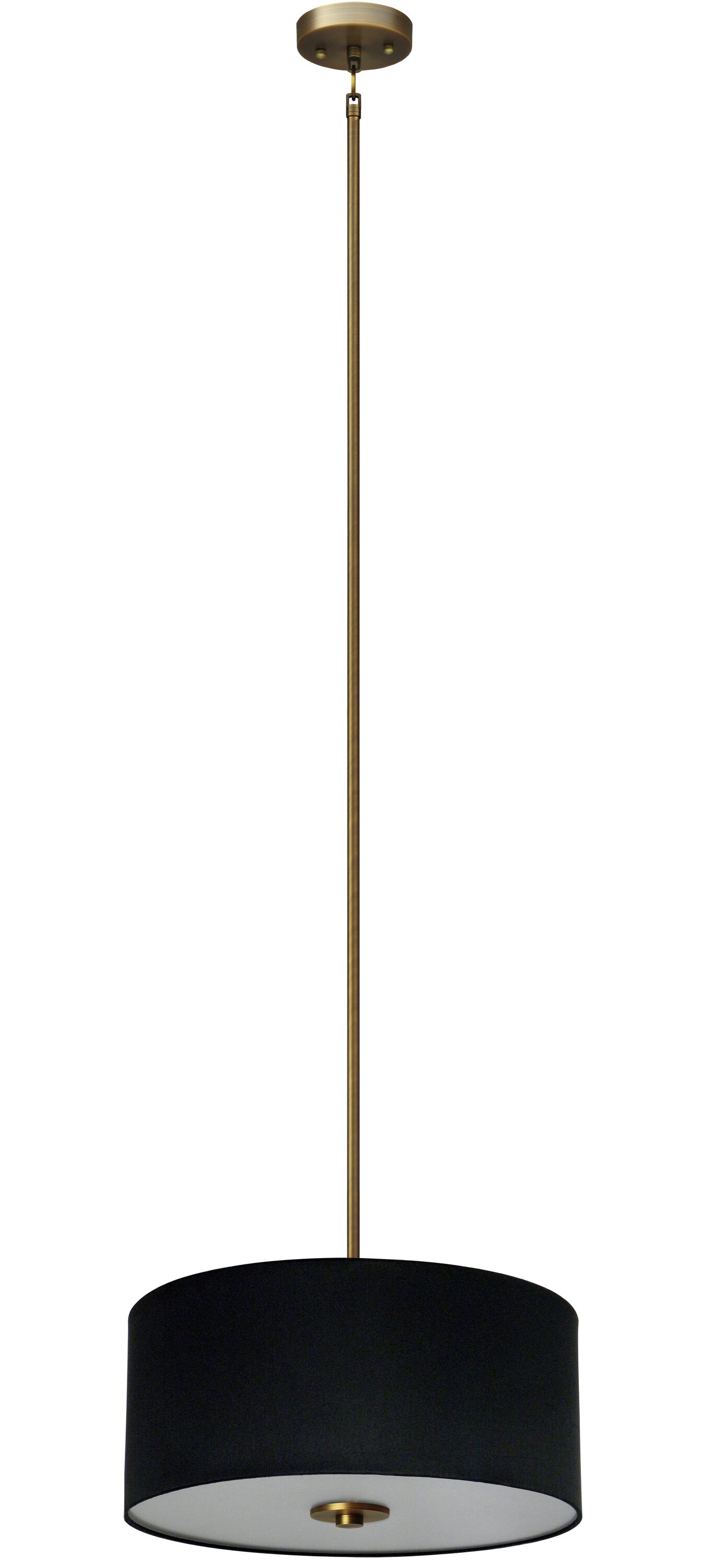 Whitfield Lighting SH1607-BSNG Modena 3-Light Gold Transitional Drum Hanging Pendant Light