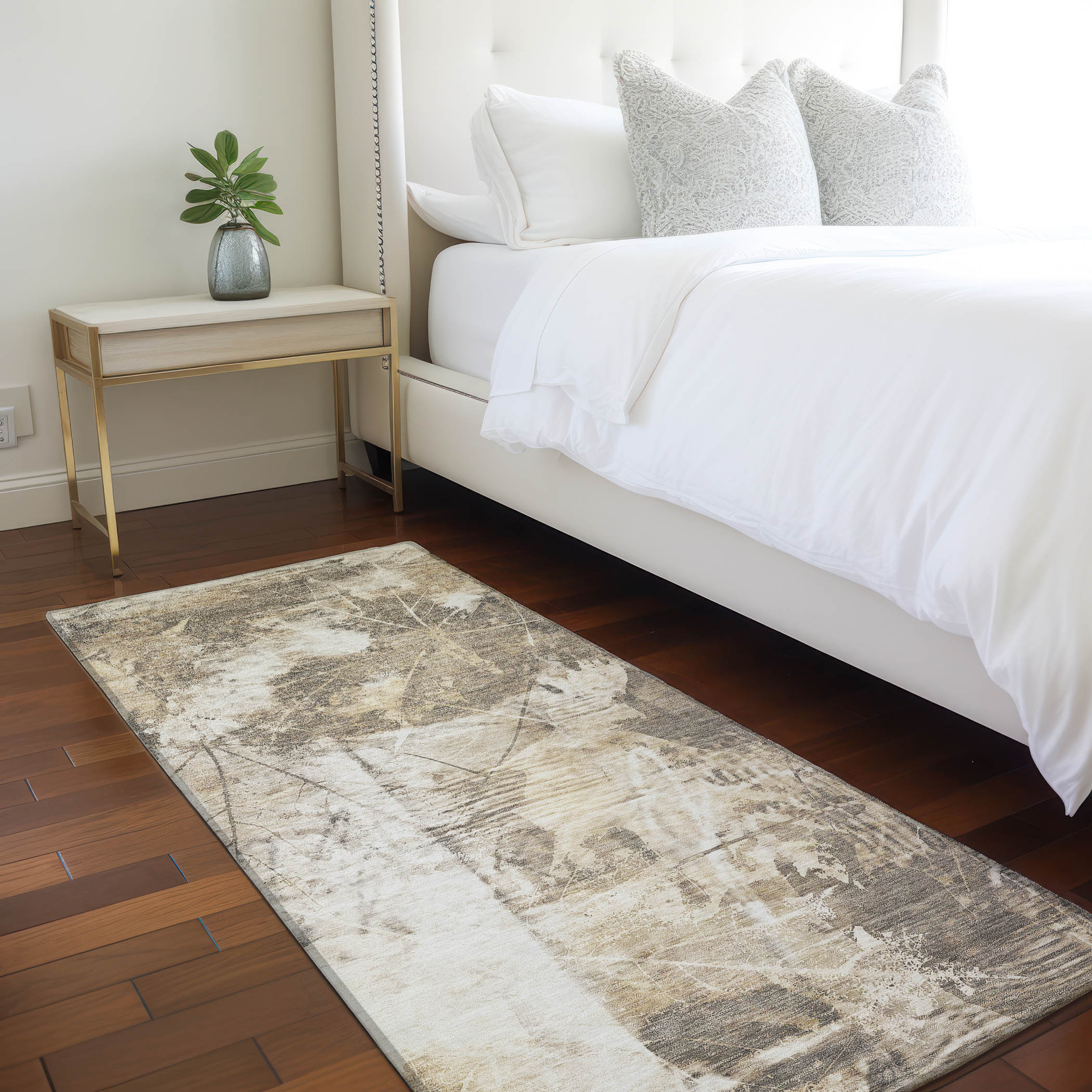 Addison Rugs ACN560BG2X8 Chantille ACN560BG 2 x 7 (ft) Polyester Beige Rectangular Indoor/Outdoor Abstract Farmhouse/Cottage Machine washable Area rug