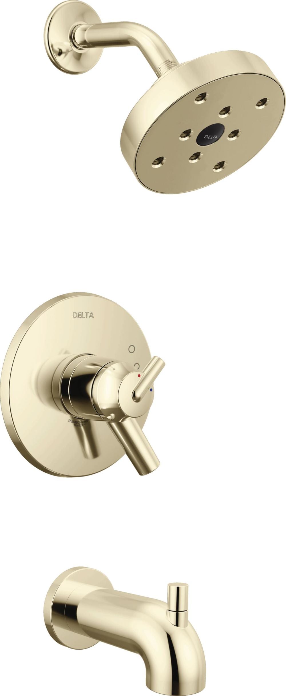 Delta T17459-PN Trinsic Polished Nickel 2-handle Single function 5.41-in Round Bathtub and shower Faucet (Valve Not Included)