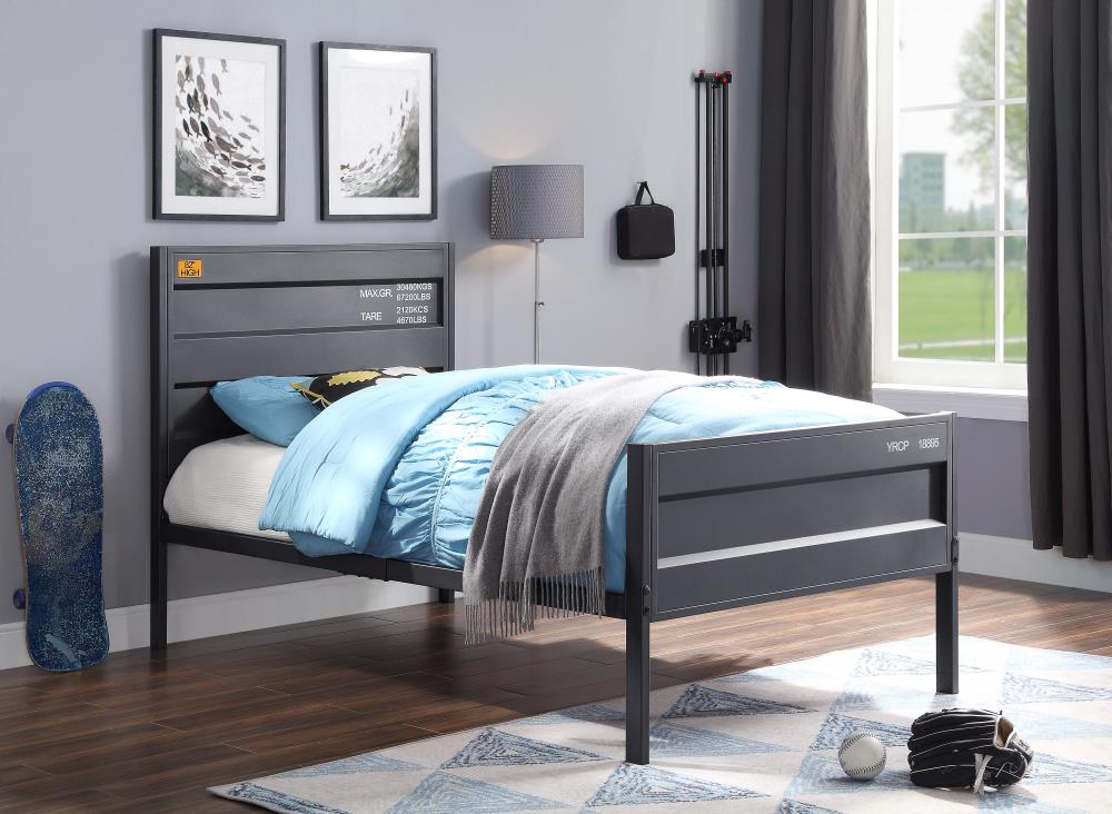 ACME FURNITURE Cargo Gunmetal Twin Metal Panel Bed in the Beds ...