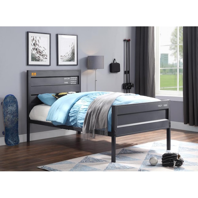 ACME FURNITURE Cargo Gunmetal Twin Metal Panel Bed in the Beds ...