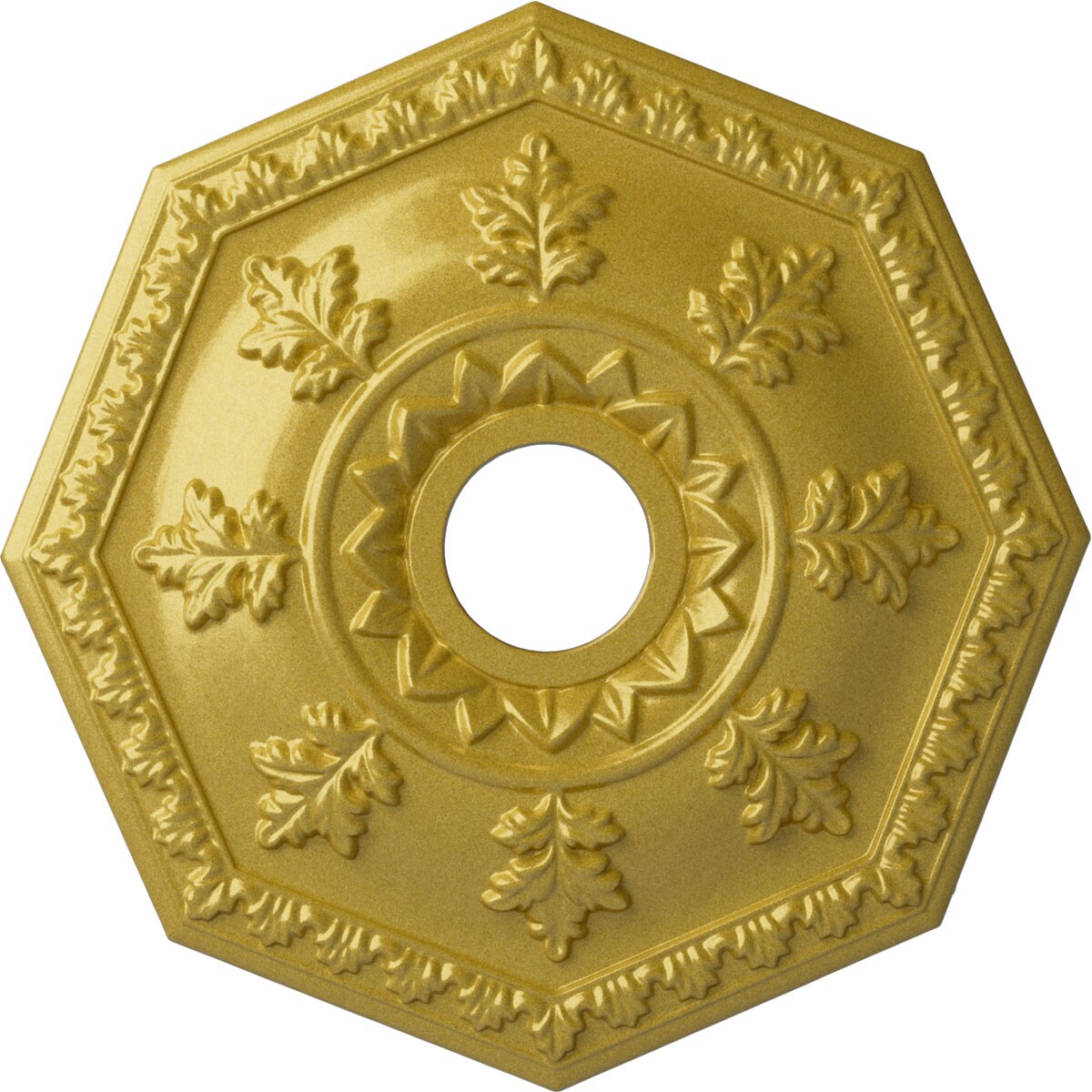 Ekena Millwork CM18NTRGS Nottingham 18-in W x 18-in L Painted Rich Gold Polyurethane Whole Ceiling Medallion