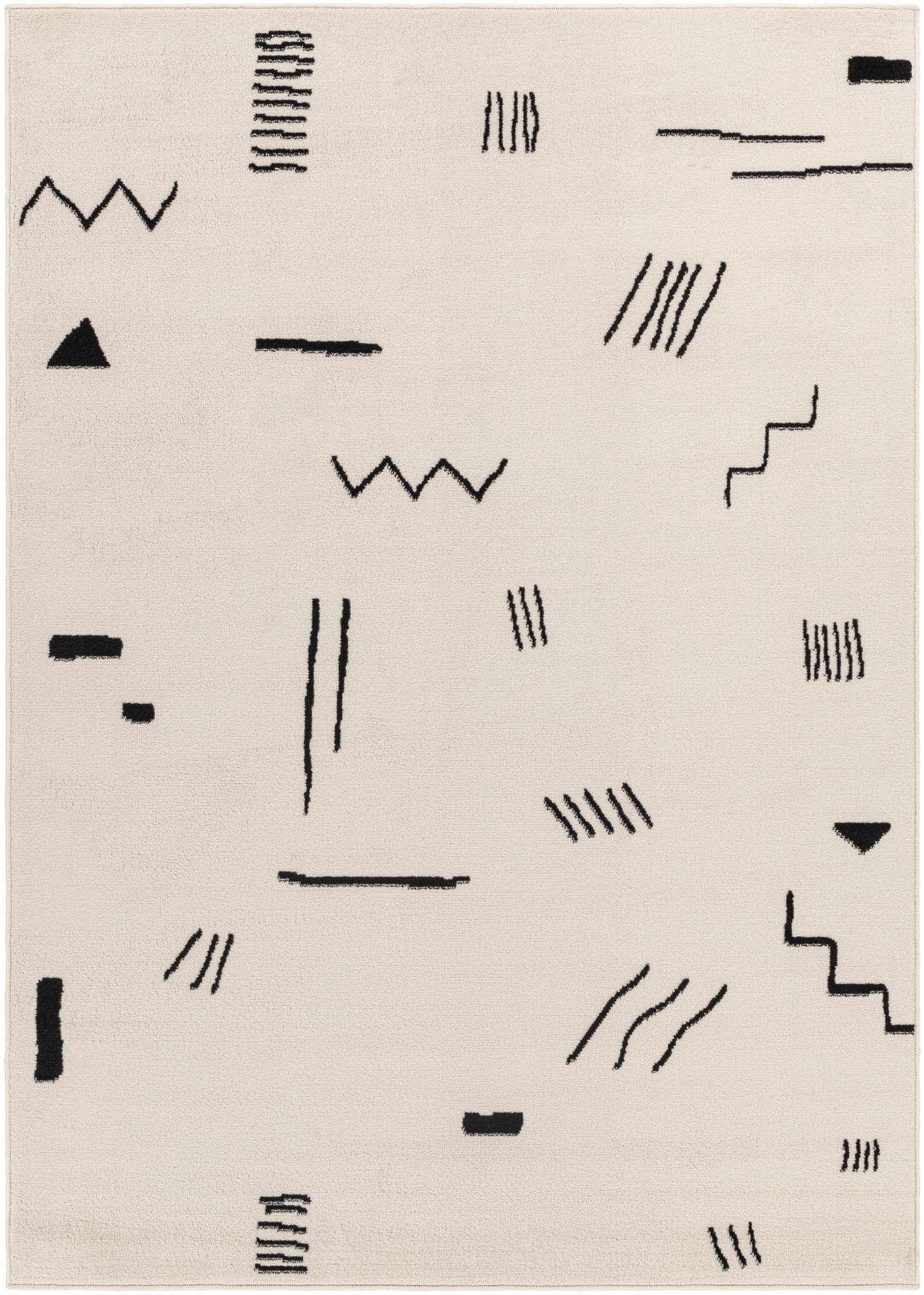 Livabliss PSS2356-57 Pisa 5 x 8 (ft) Polypropylene Cream/Black Rectangular Indoor Abstract Area rug