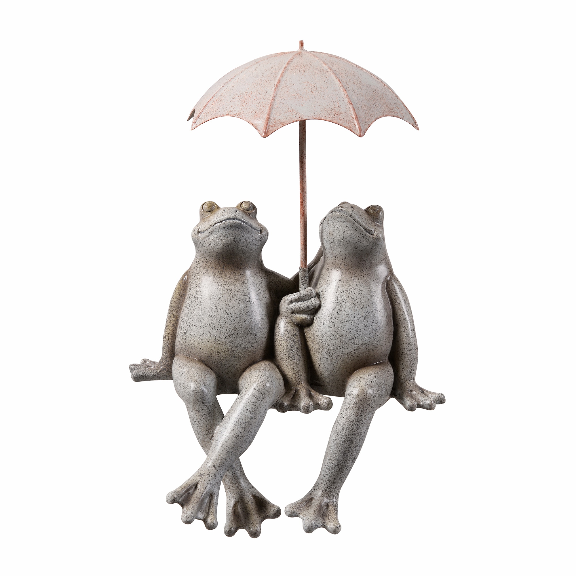Hi-Line Gift 8.3-in H x 9.1-in W Gray Frog Garden Statue