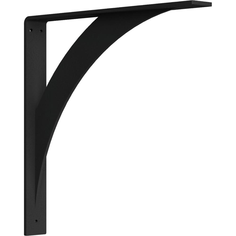 Ekena Millwork BKTM02X16X16LEHBL Metal Bracket 16-in x 2-in x 16-in Hammered Black Mounting Bracket