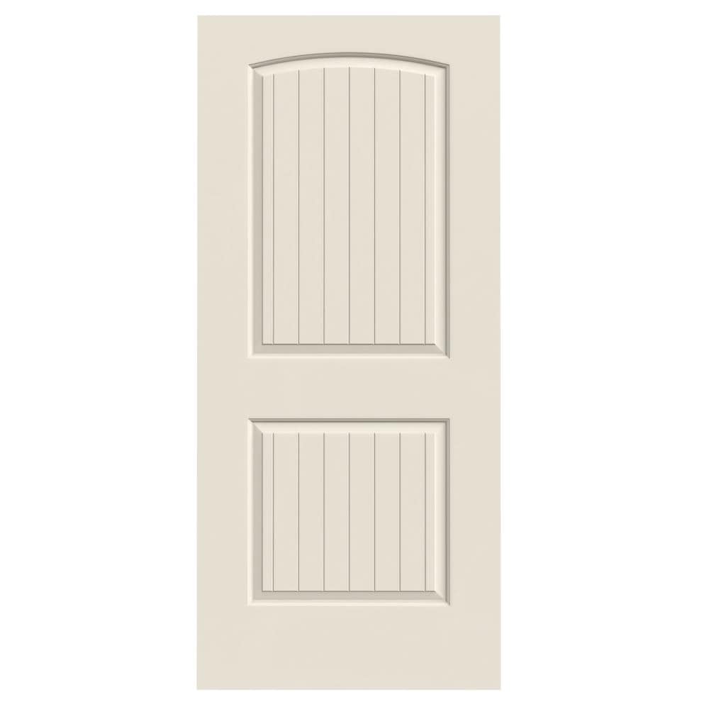 JELD-WEN JW244802 Santa Fe 36-in x 80-in Primed 2-panel round top plank Smooth Hollow core Primed Molded composite Slab Door