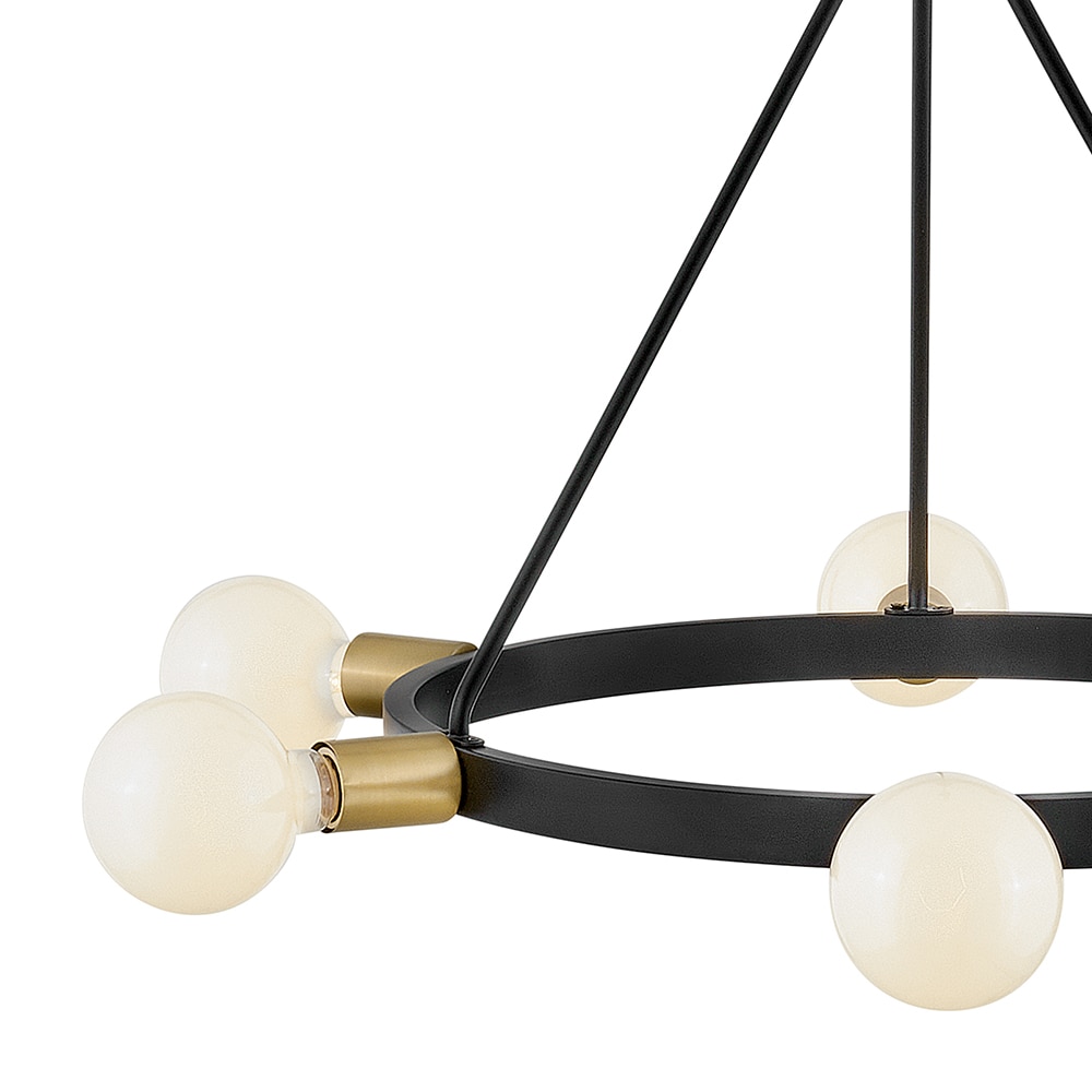 Orla Black and Brass 6-Light Mid-Century Modern Chandelier