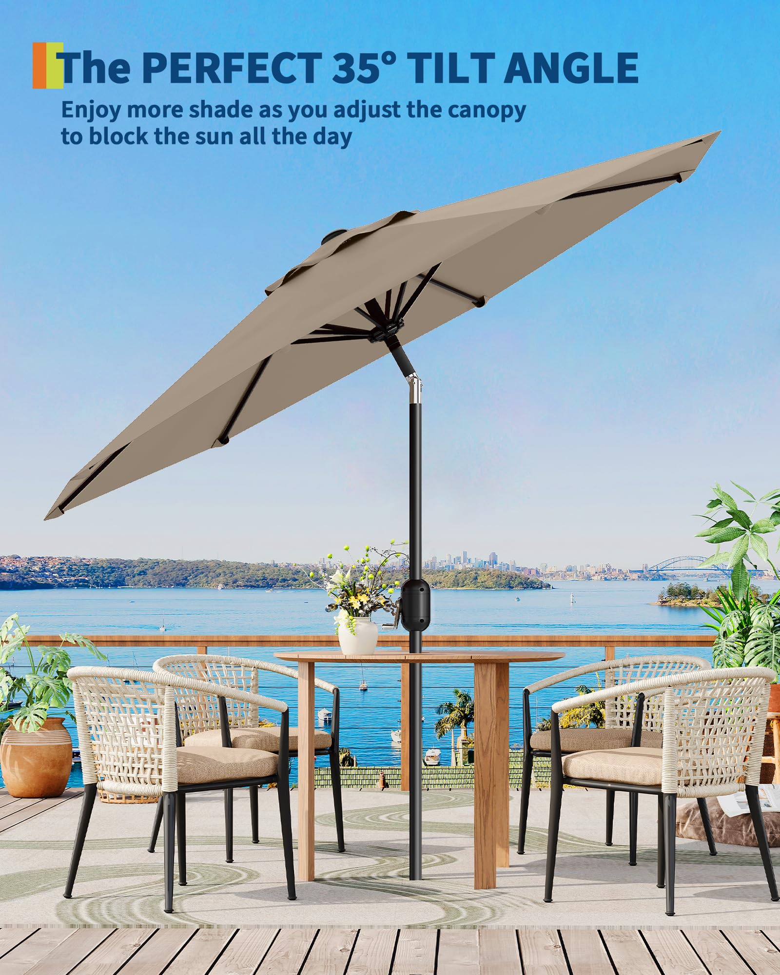 2 patio umbrella base Patio Umbrella Base with 4 Wheels and 2 Locks, Heavy Duty Fillable Market Umbrella Stand