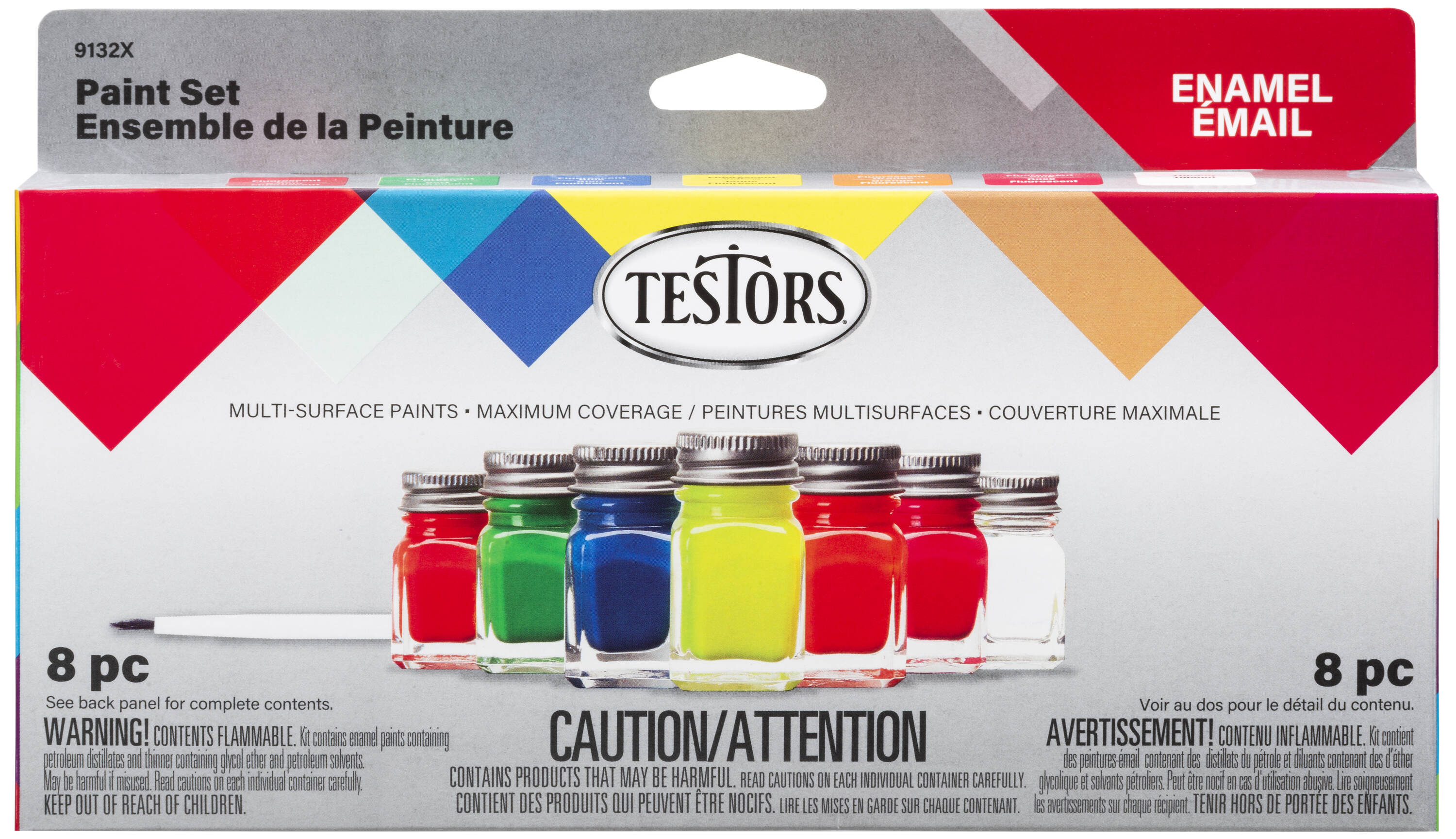 Testor Corp. Model Car 12 Pot Paint Set TES9185 Plastics Paint Enamels 