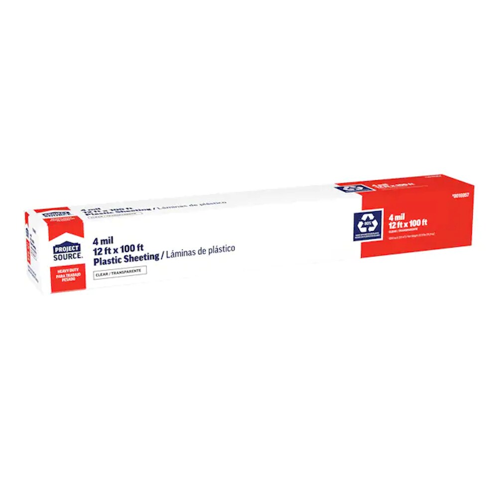  824298 12-ft x 100-ft Clear 4-mil Heavy-duty Plastic Sheeting