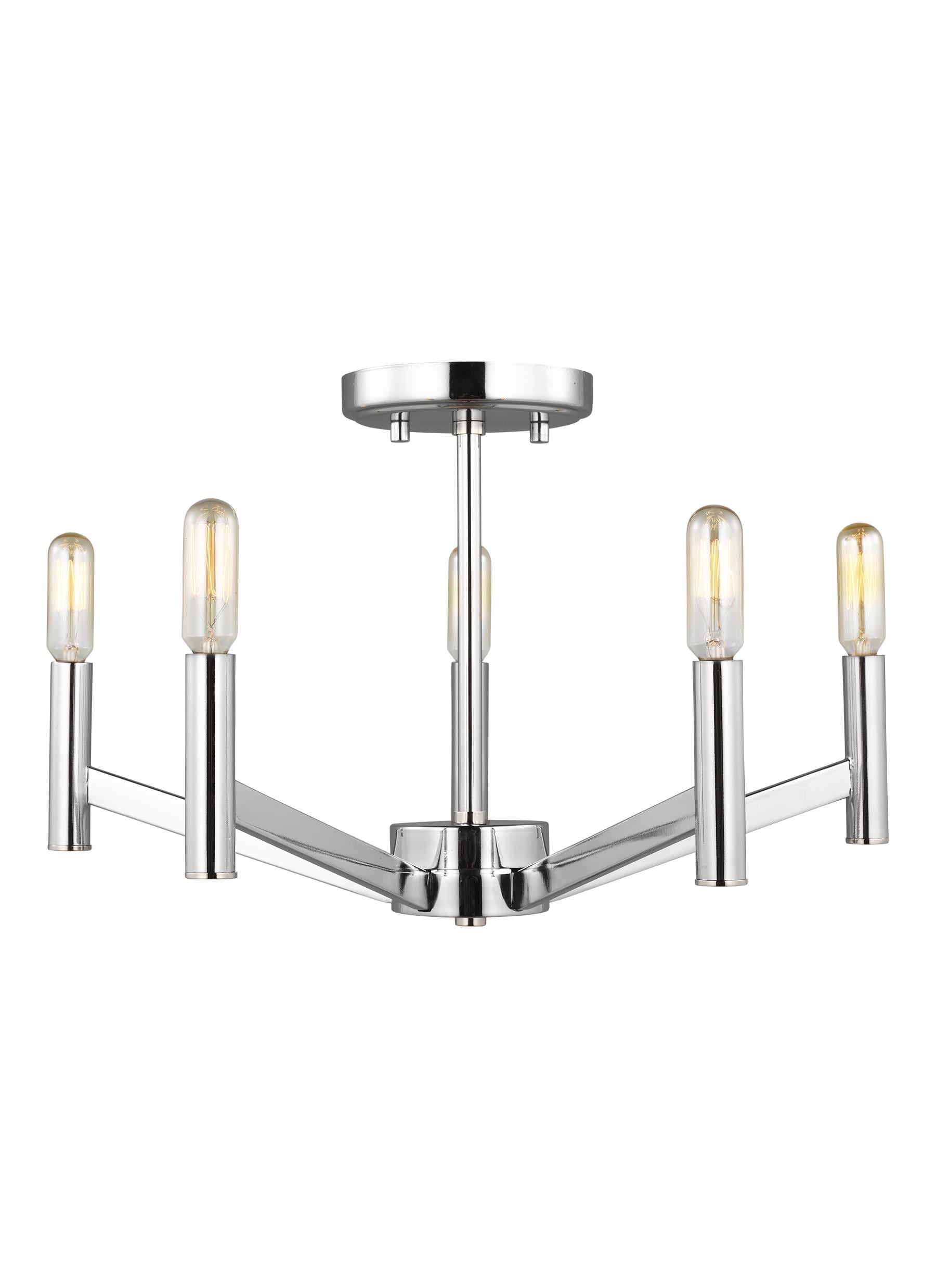 Generation Lighting 7724305-05 Vector 5 -Light 18-in Chrome Flush Mount Light