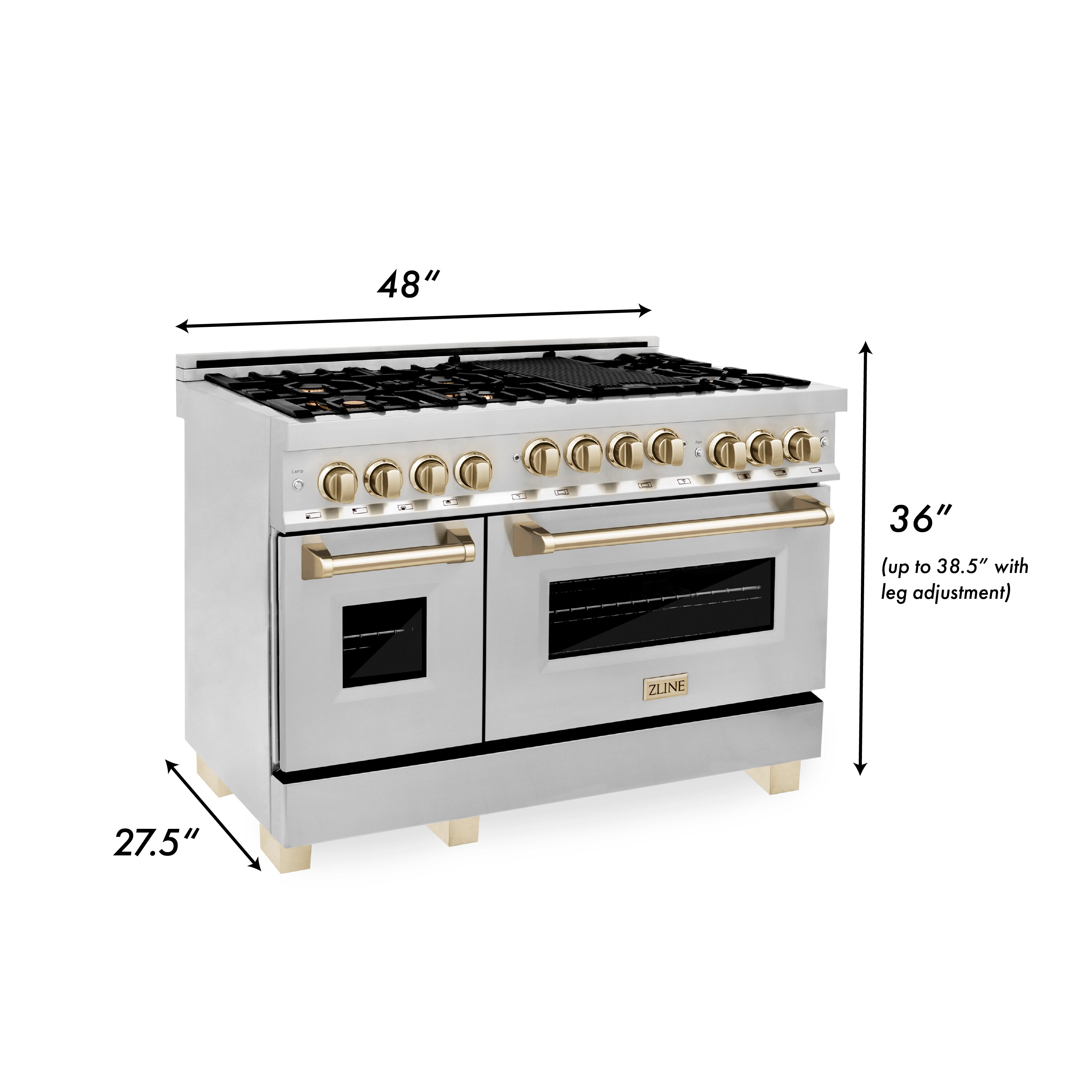 Kucht 48-in 8 Burners 4.2-cu ft / 2.5-cu ft Convection Oven