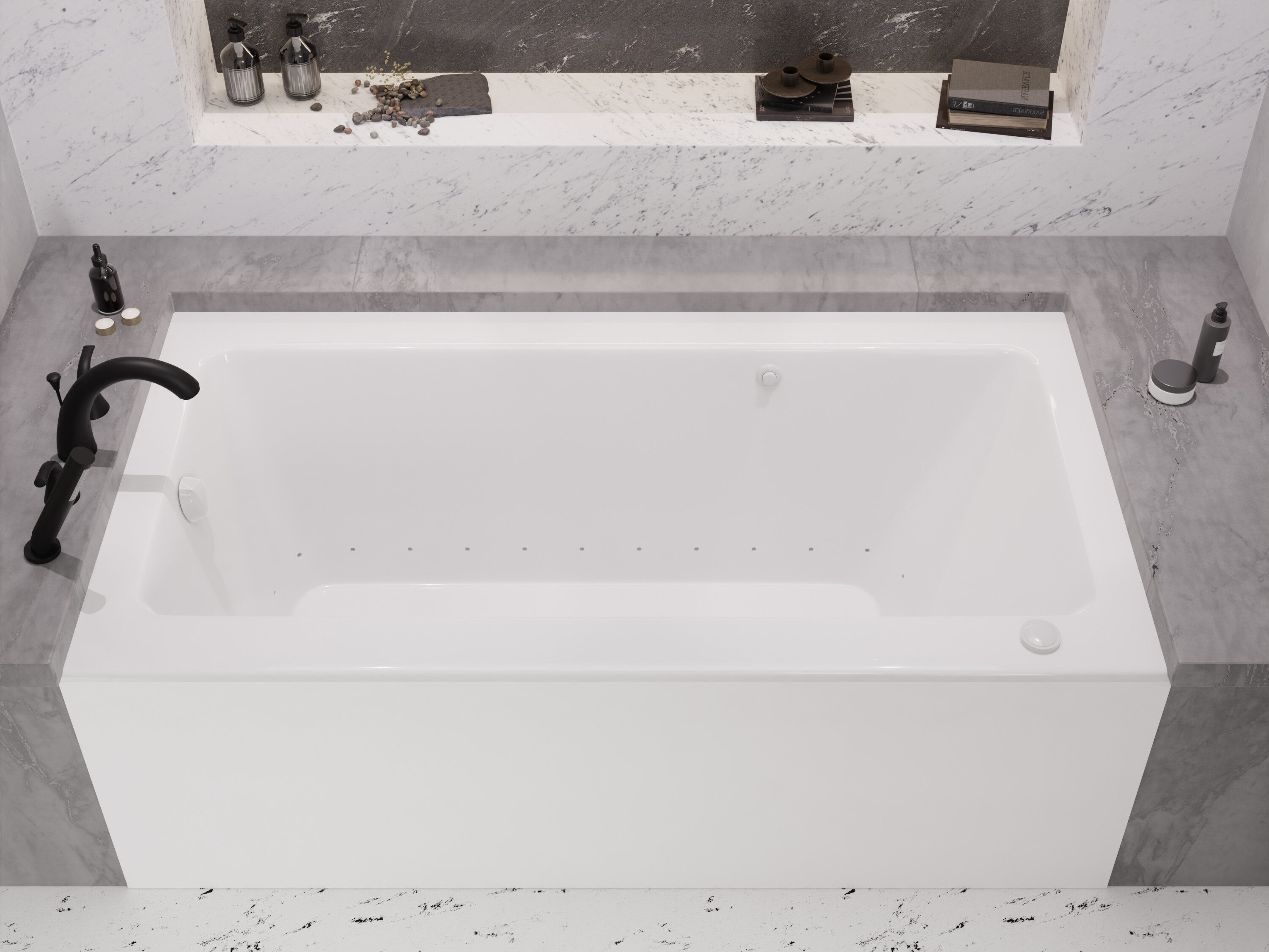 American Standard Evolution 32-in x 60-in White Acrylic Hourglass Alcove  Whirlpool Tub (Right Drain) in the Bathtubs department at