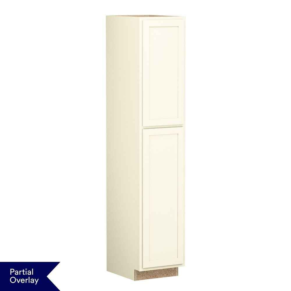 Shenandoah Breckenridge POL 18-in W x 90-in H x 24-in D Vanilla Painted Pantry Fully Assembled Cabinet Recessed Panel Shaker
