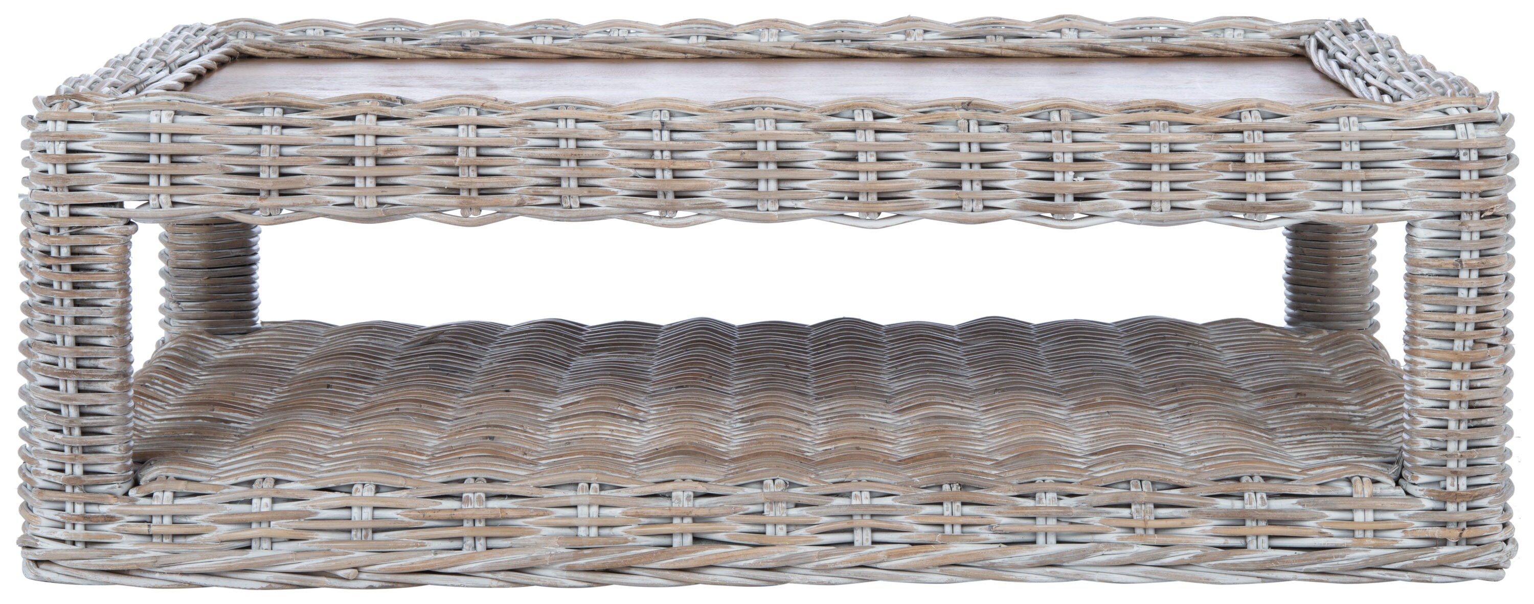 Safavieh COF6505A Sacramento Natural Wicker Coastal Coffee Table
