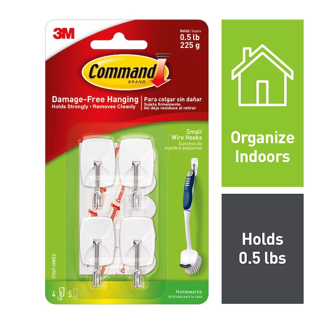Command Small Wire Hooks - White - 4 ct