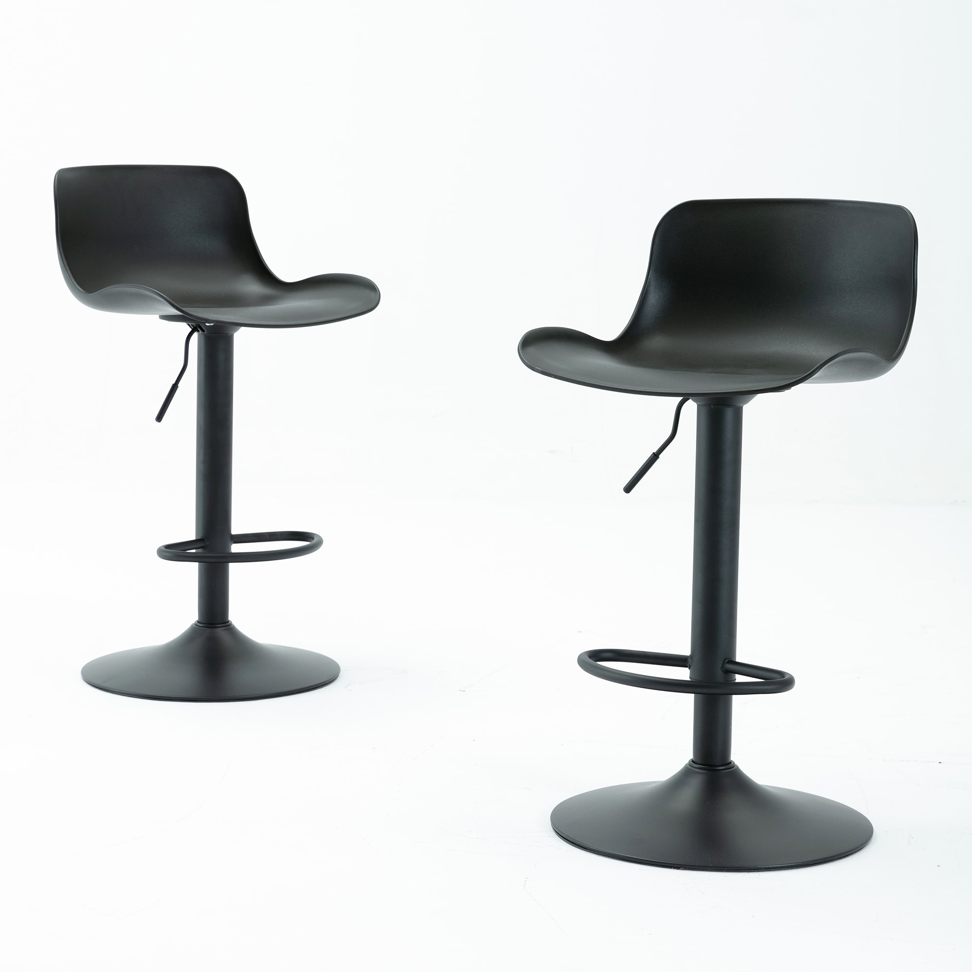 CASAINC HM-W21222003 Adjustable bar stools Set of 2 Black 32.28-in H Adjustable height Swivel Metal Bar Stool Back