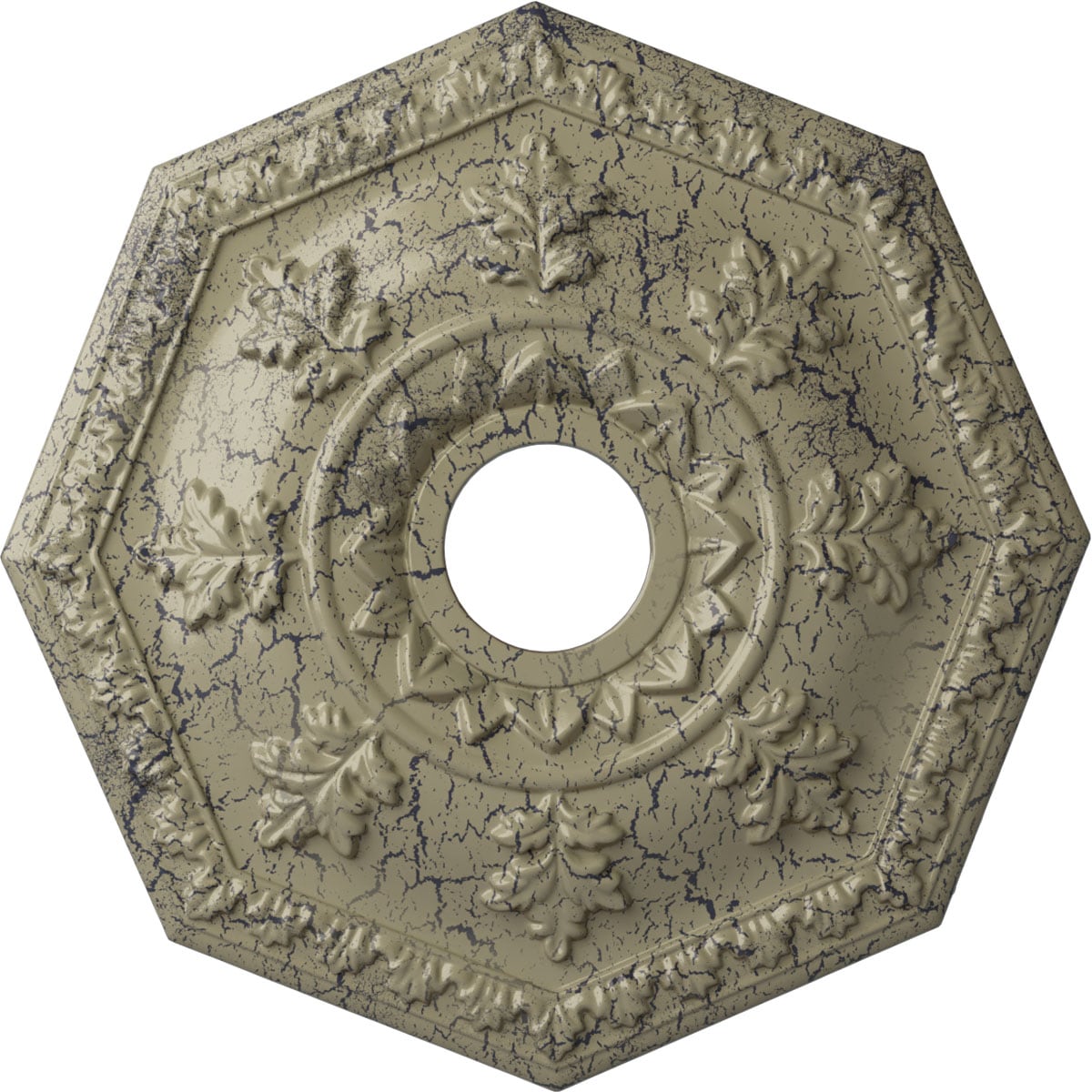 Ekena Millwork CM18NTCSC Nottingham 18-in W x 18-in L Painted Castle Stone Crackle Polyurethane Whole Ceiling Medallion